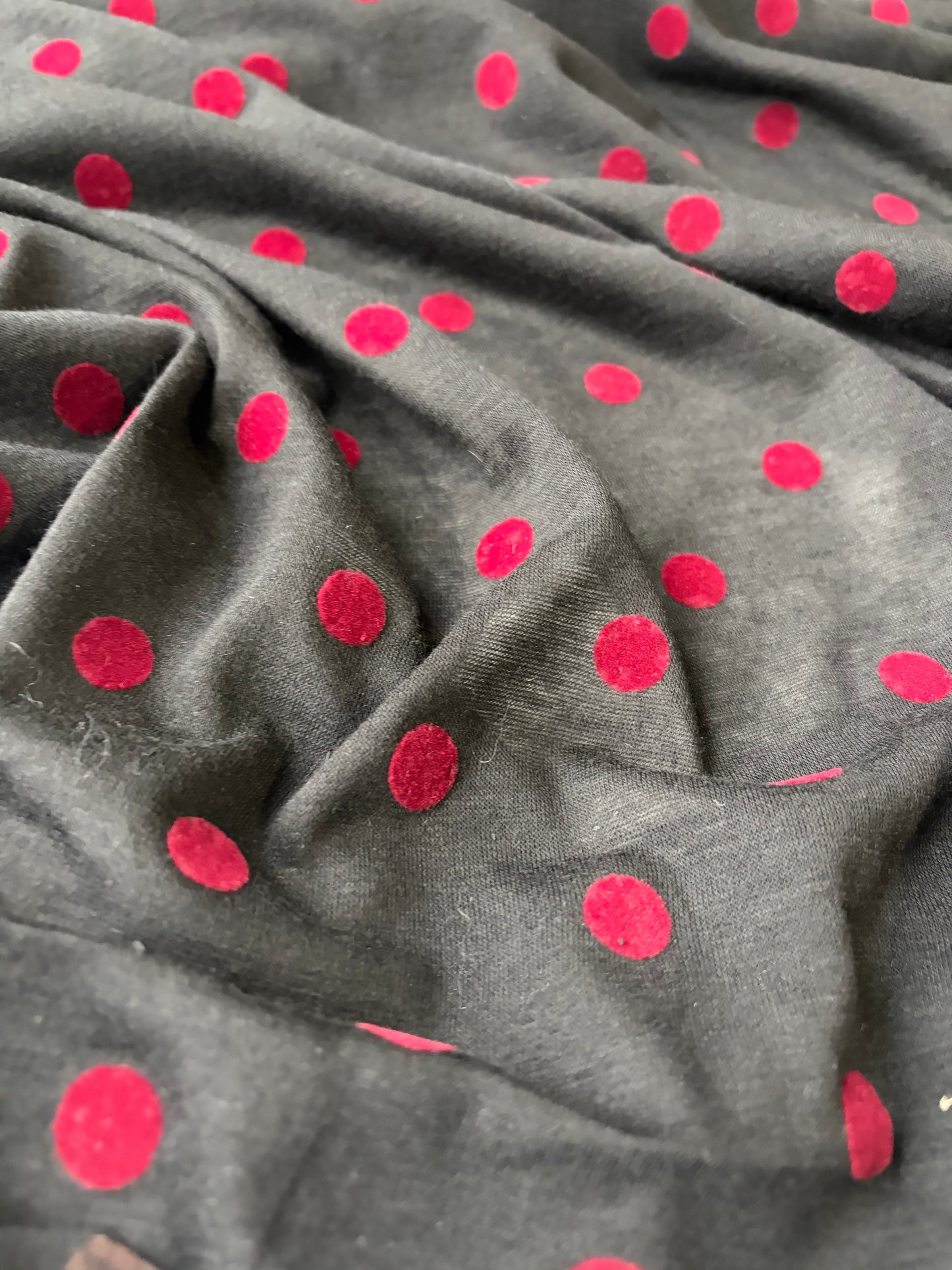 PAZZO 008 viscose jersey flocked red dots
