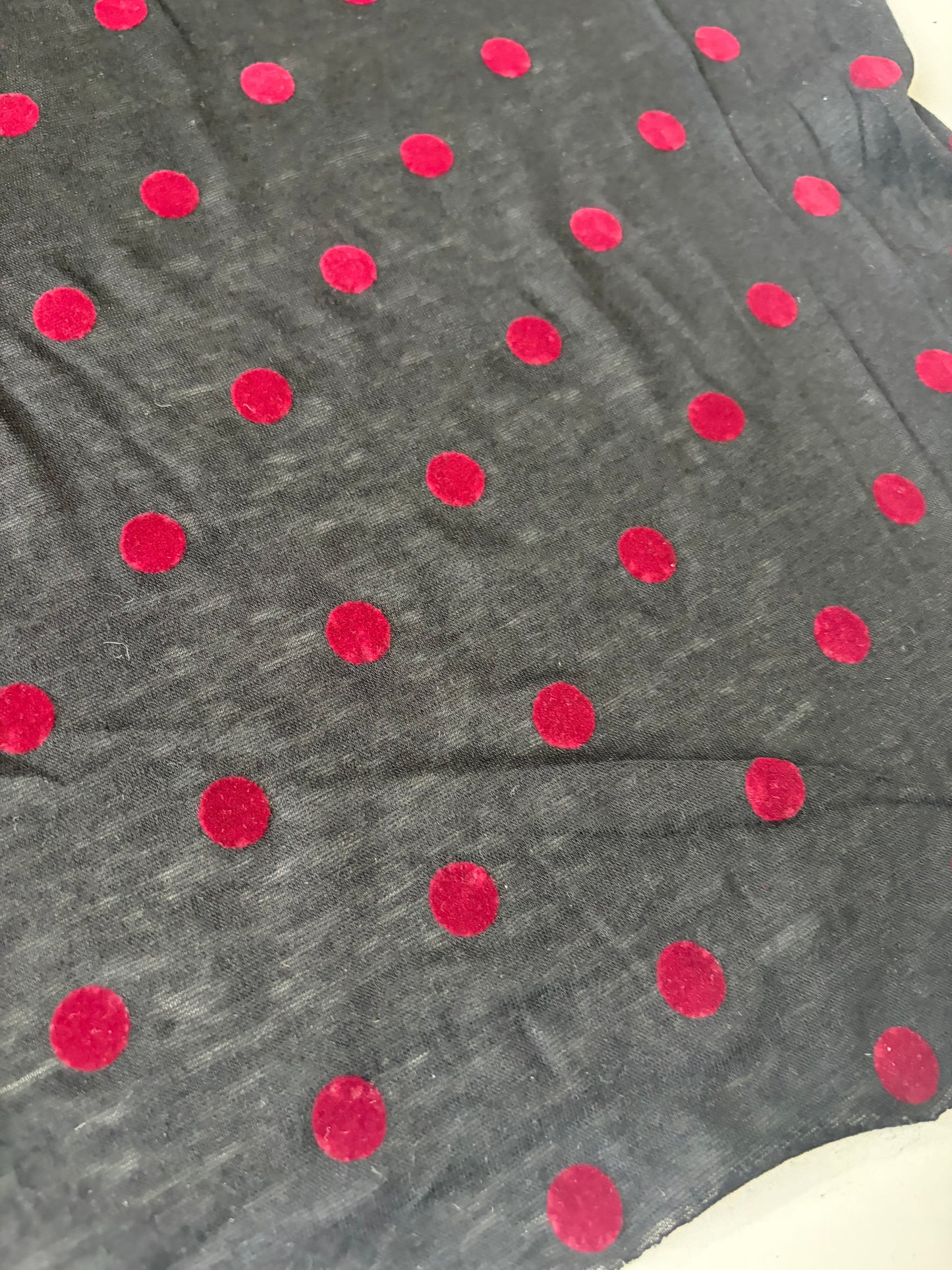 PAZZO 008 viscose jersey flocked red dots