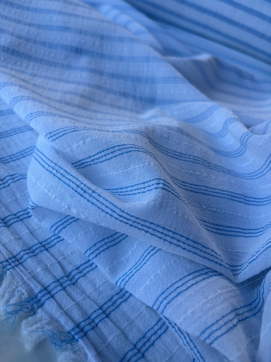 TOTO 009 viscose/silk stripes white/cobalt
