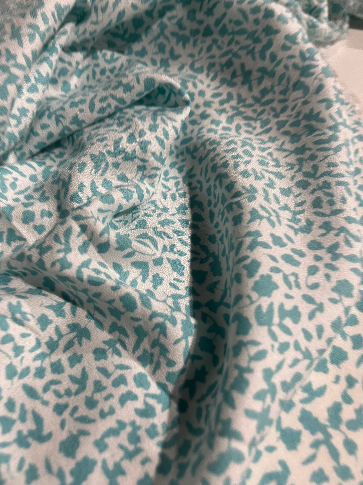 WALLY 035 warm viscose twill aqua/white small design