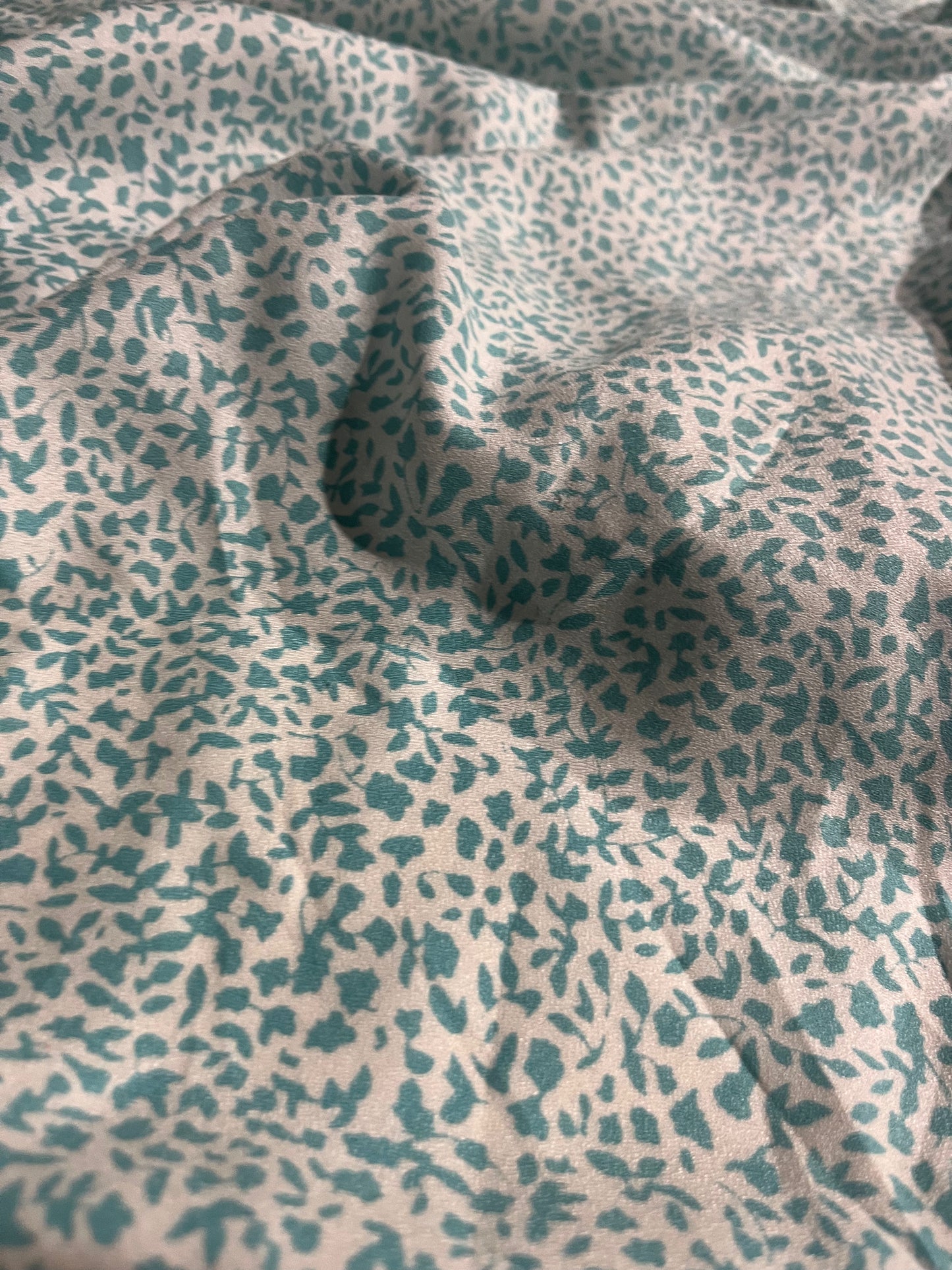 WALLY 035 warm viscose twill aqua/white small design