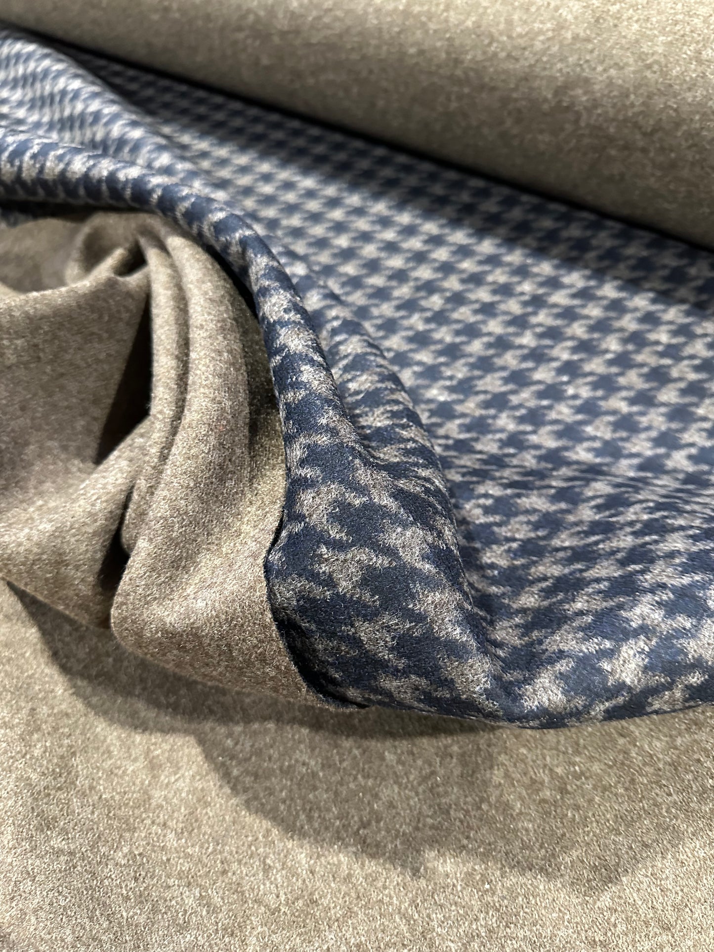 Flip Side 430 double face wool pied de coq Navy/Brown