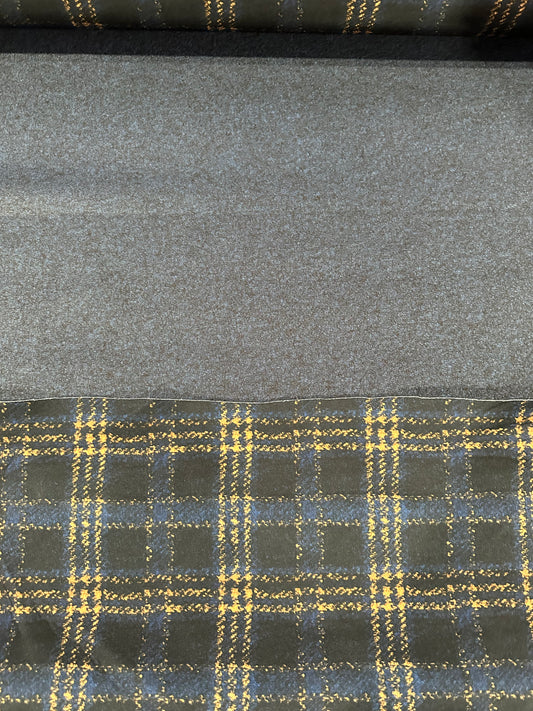 Flip side 435 orange blue check double face blue