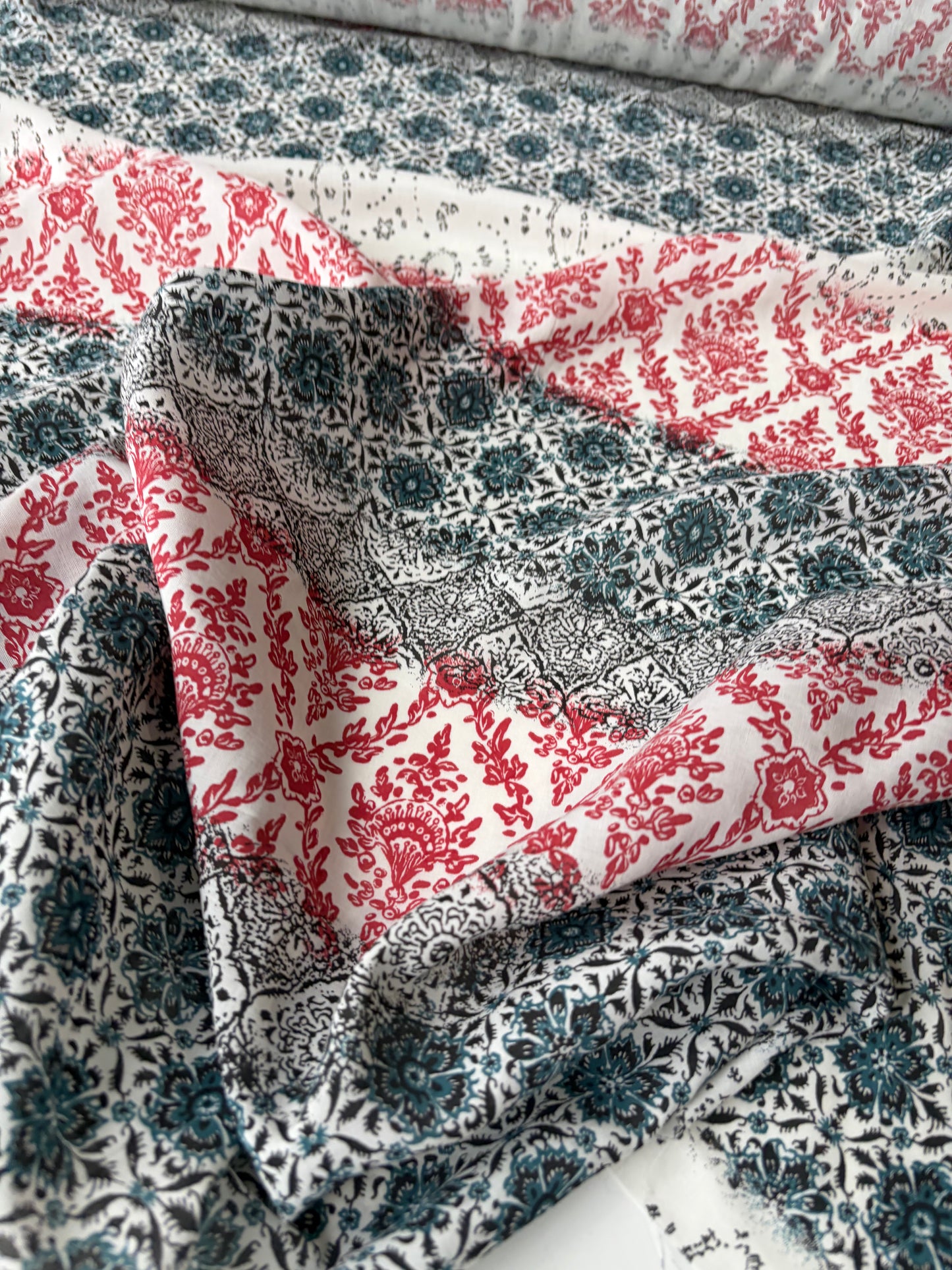PAZZO 013 cotton voile striped floral print