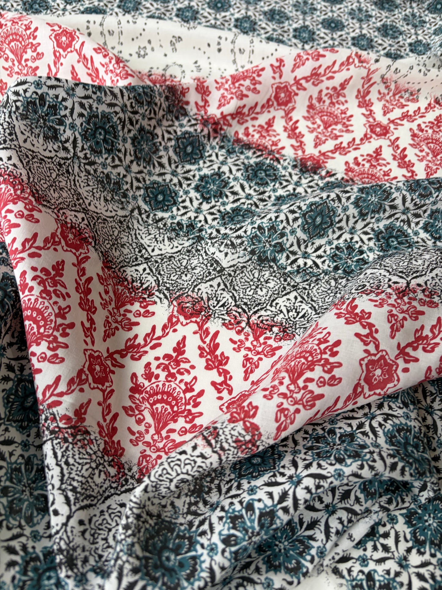 PAZZO 013 cotton voile striped floral print
