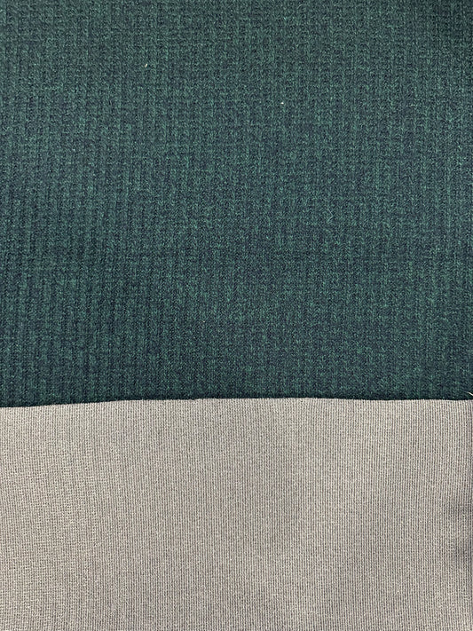 Flip side 440 wool jersey cable structure double face Emerald/Grey