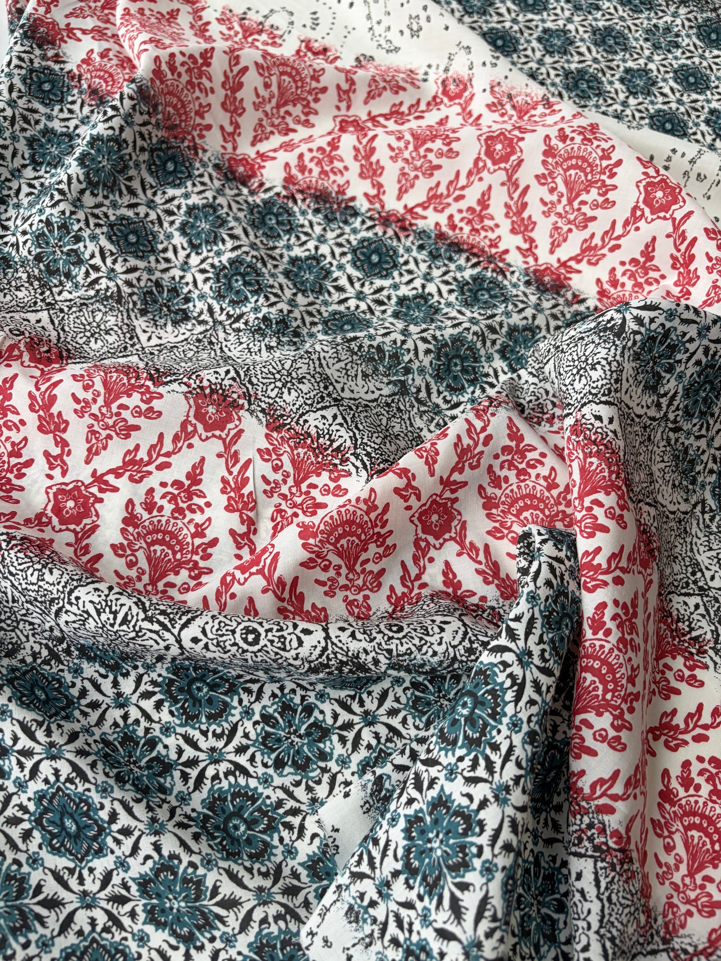 PAZZO 013 cotton voile striped floral print