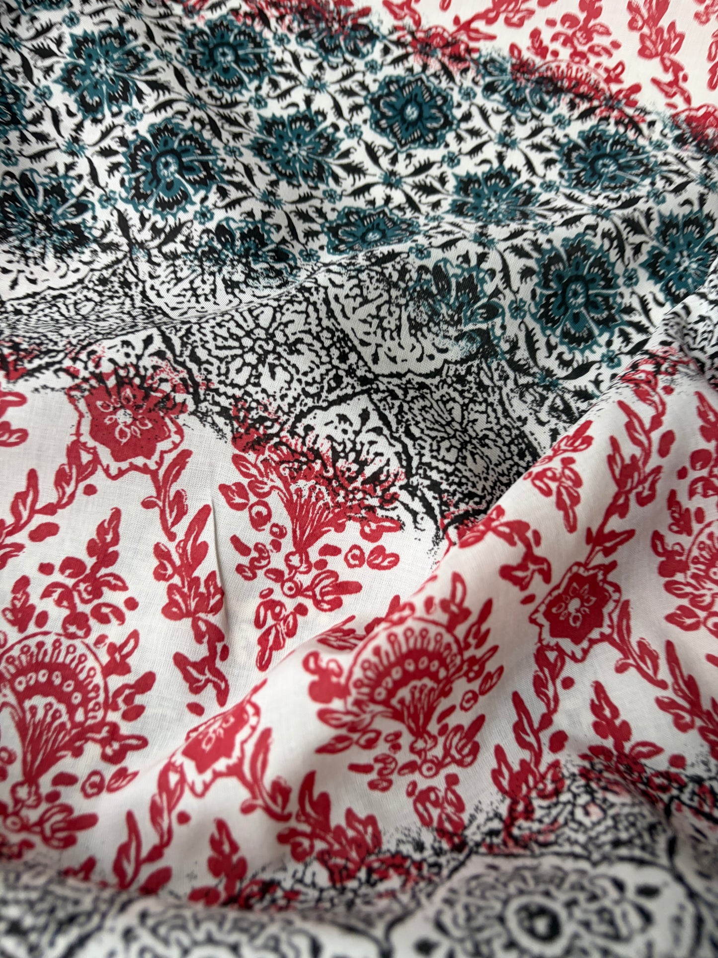 PAZZO 013 cotton voile striped floral print