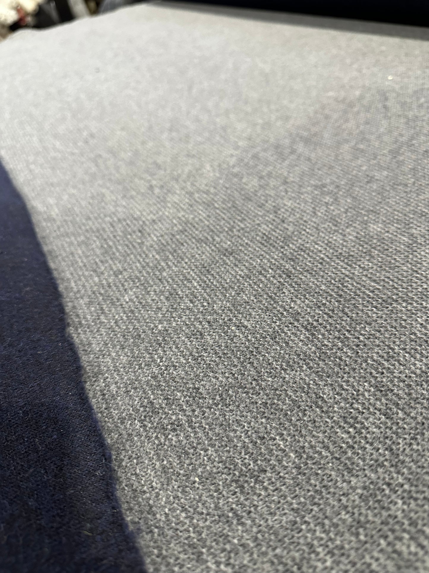 Flip side 445 wool jersey cable structure double face Navy/Grey