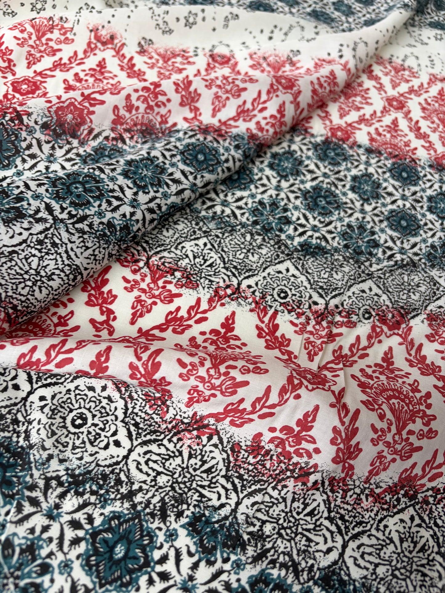 PAZZO 013 cotton voile striped floral print