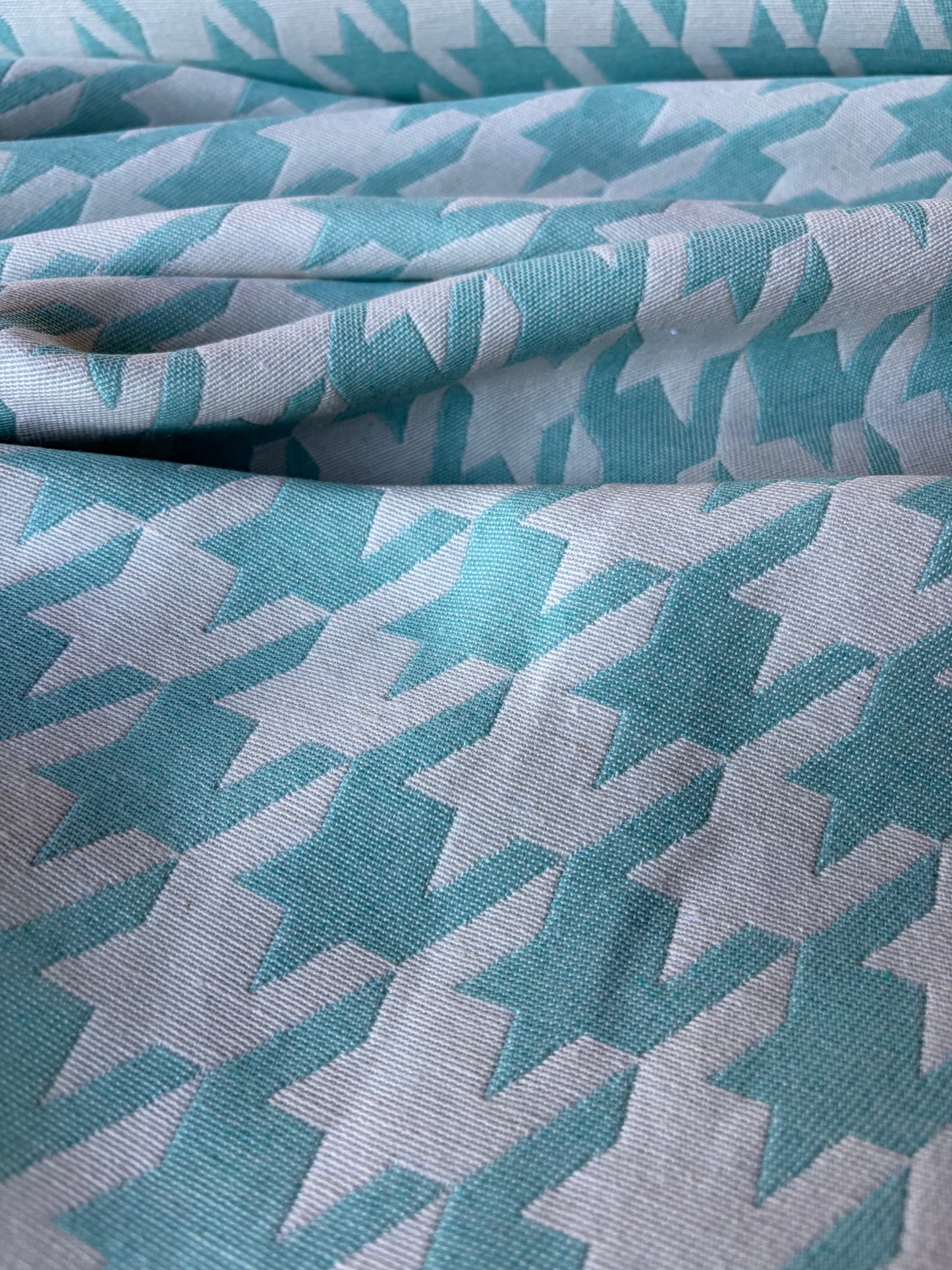 TOTO 013 cotton jacquard giant dogtooth emerald green