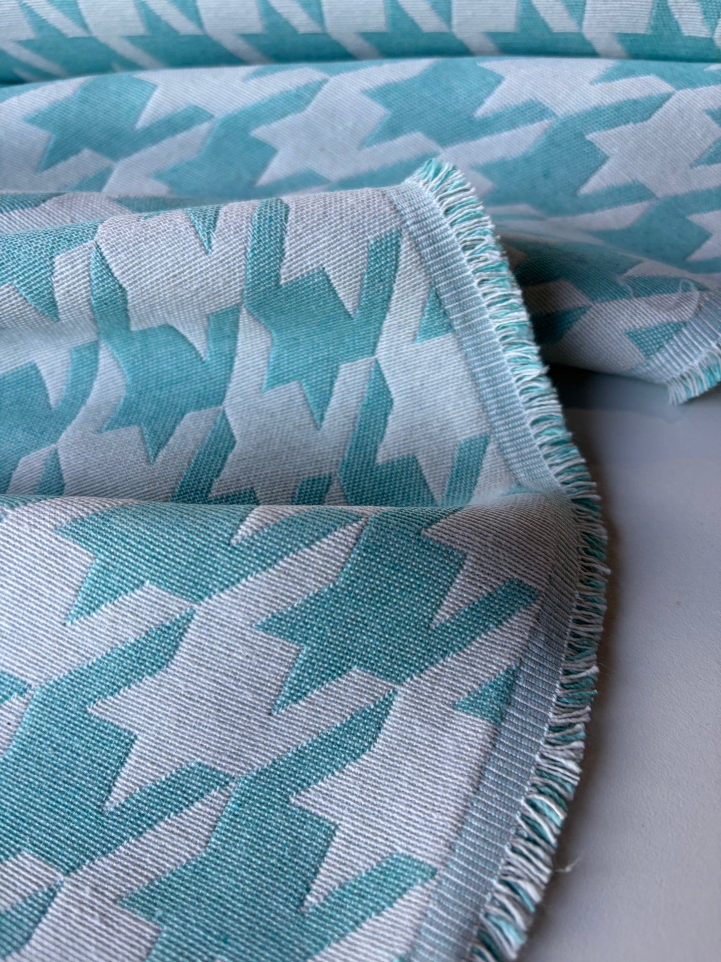 TOTO 013 cotton jacquard giant dogtooth emerald green