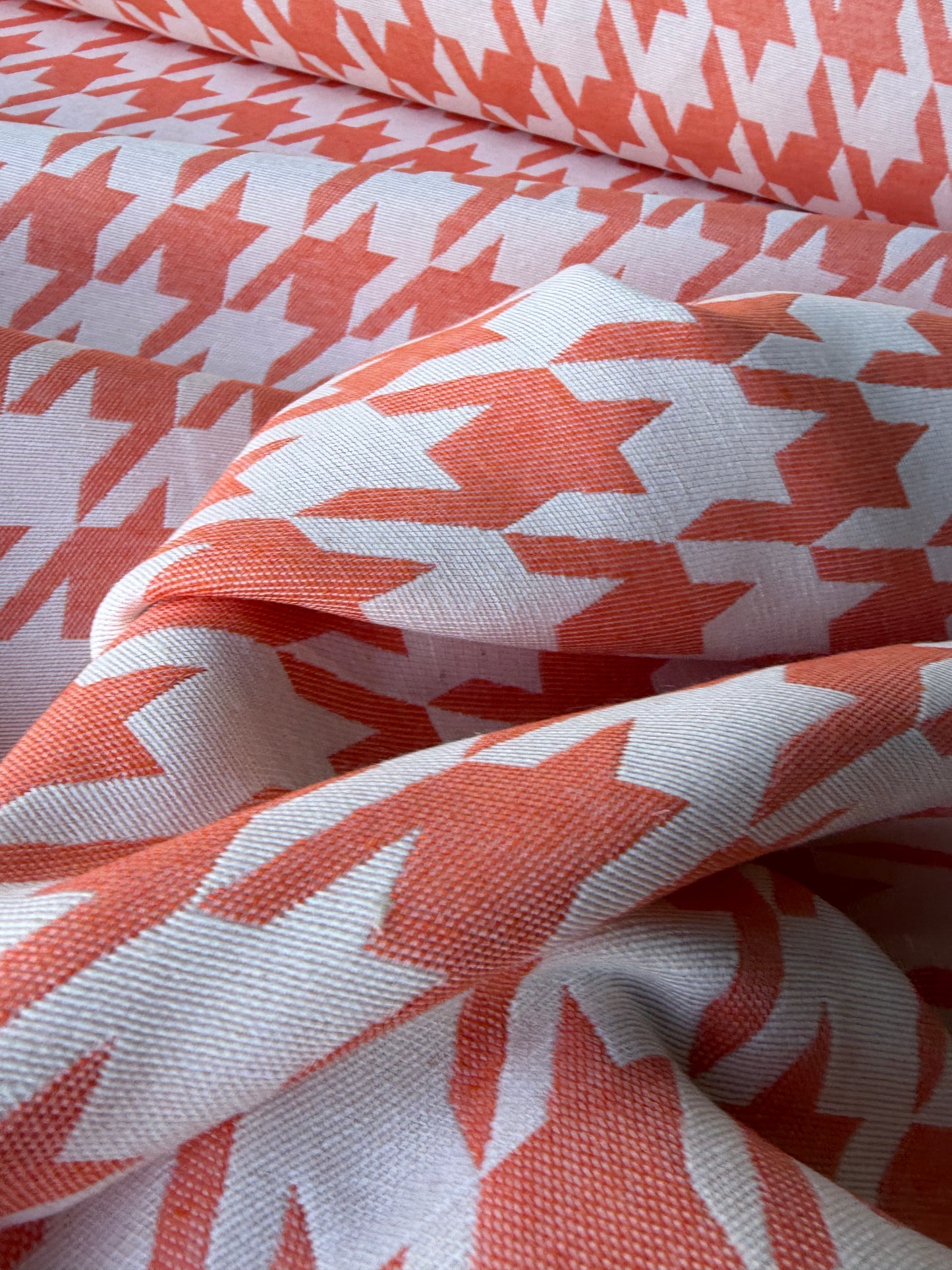 TOTO 014 cotton jacquard giant dogtooth orange