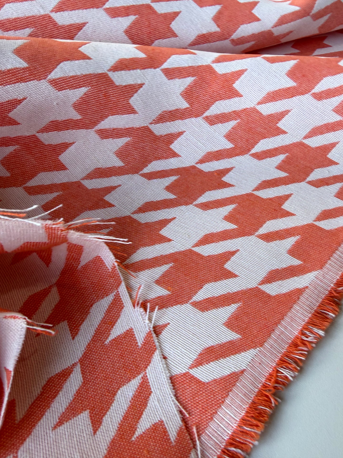 TOTO 014 cotton jacquard giant dogtooth orange