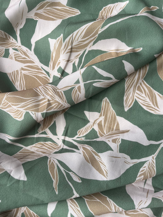 ATILLA 043 silky satin botanical leaves