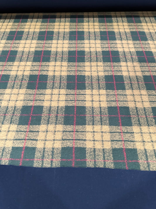 Flip side 460 camel, green, red check design double face navy