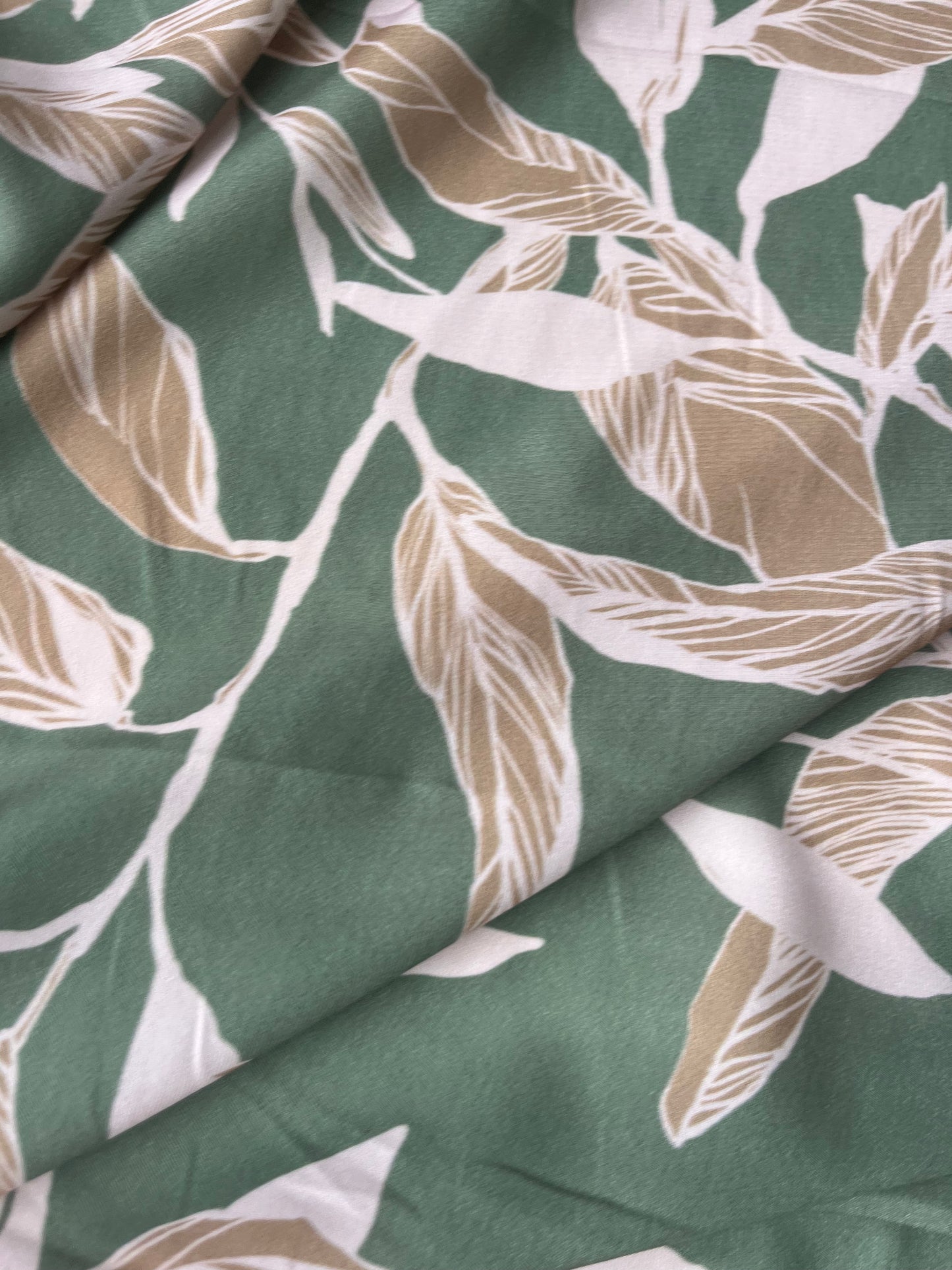 ATILLA 043 silky satin botanical leaves