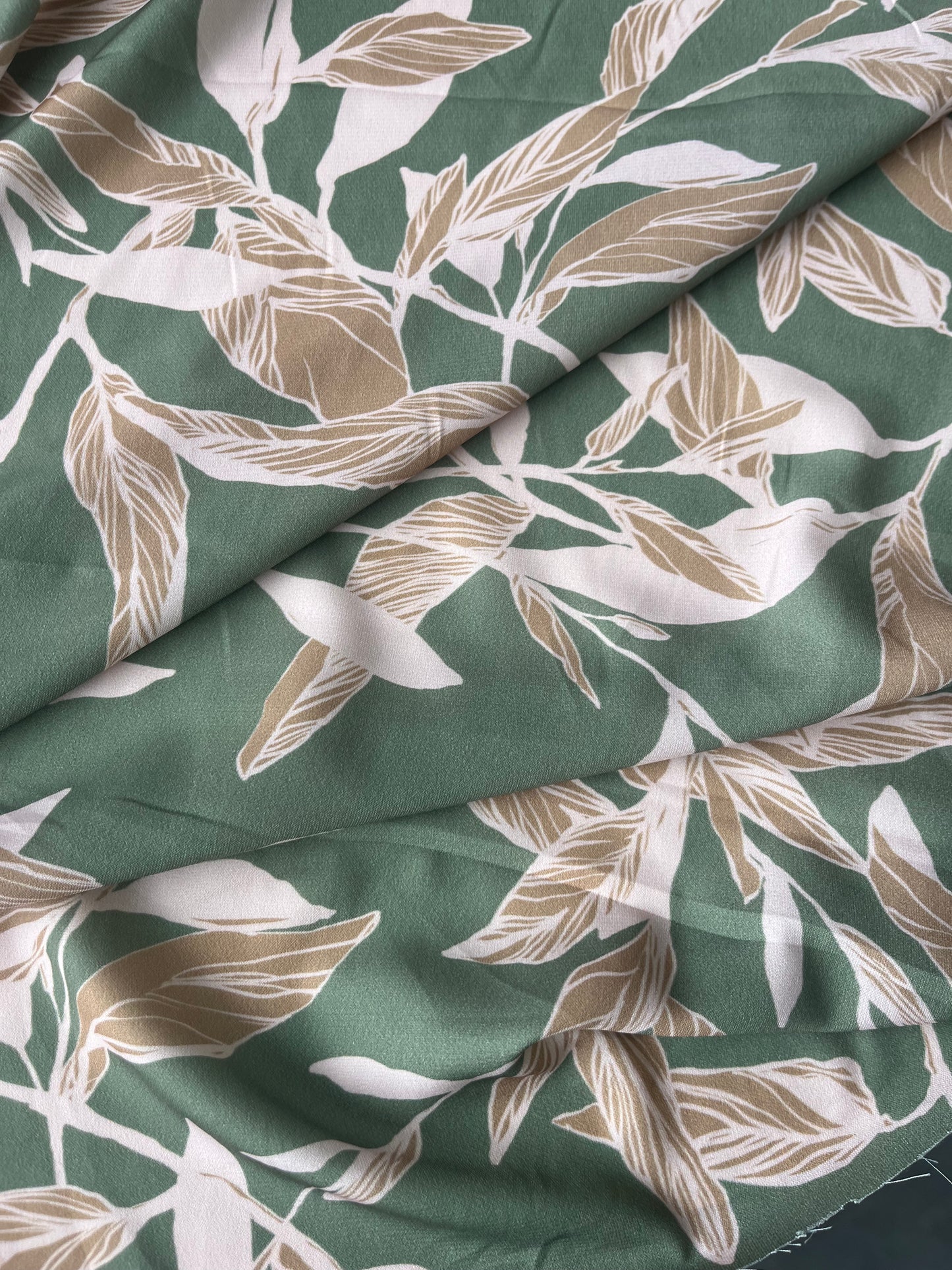 ATILLA 043 silky satin botanical leaves