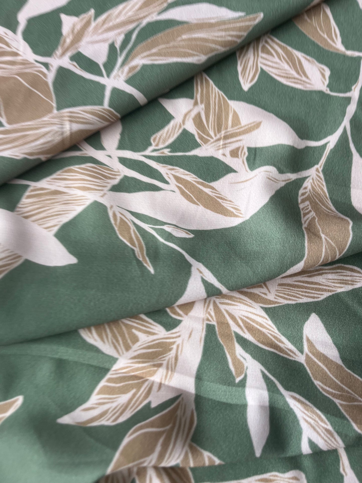 ATILLA 043 silky satin botanical leaves
