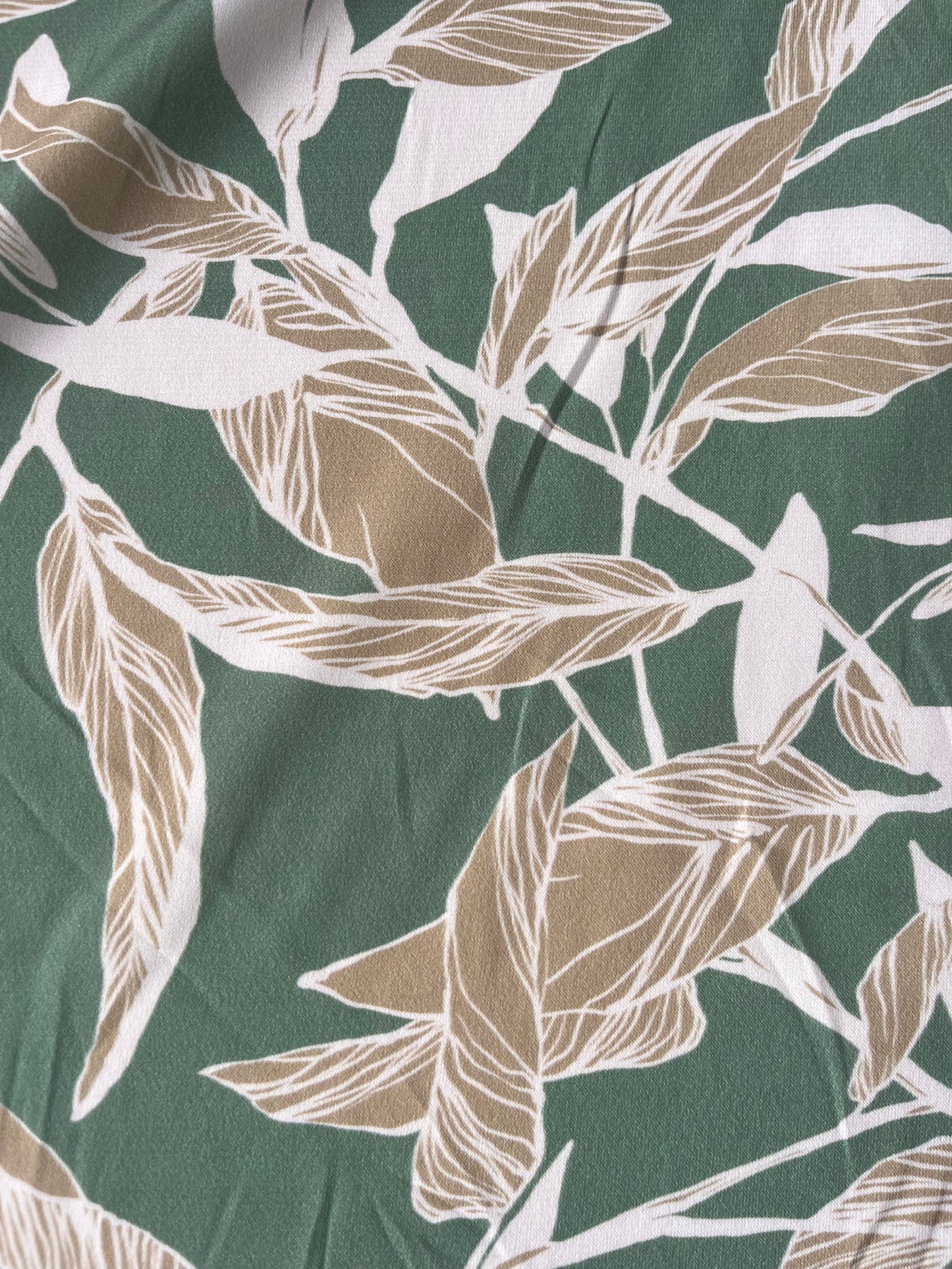 ATILLA 043 silky satin botanical leaves