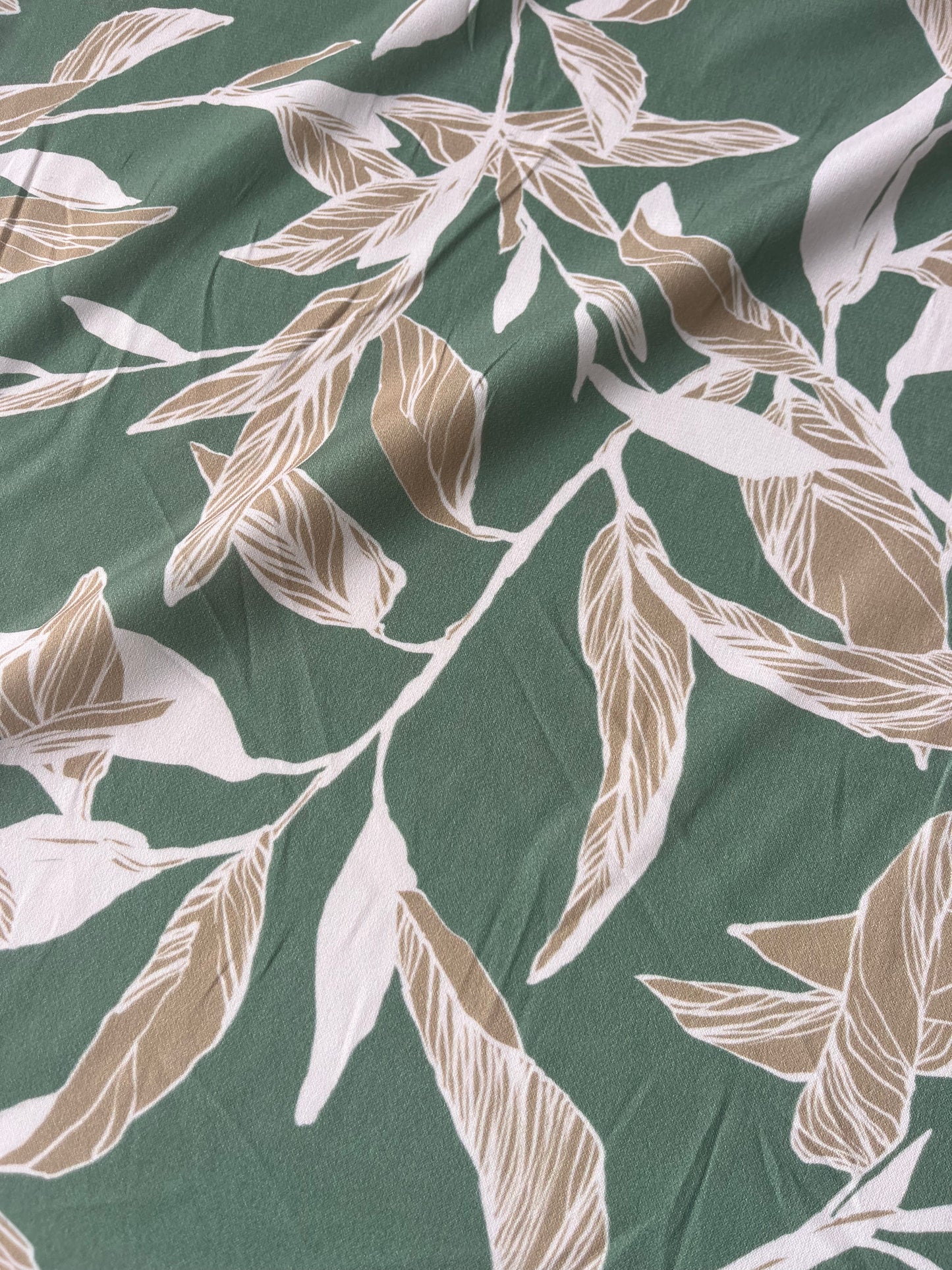 ATILLA 043 silky satin botanical leaves
