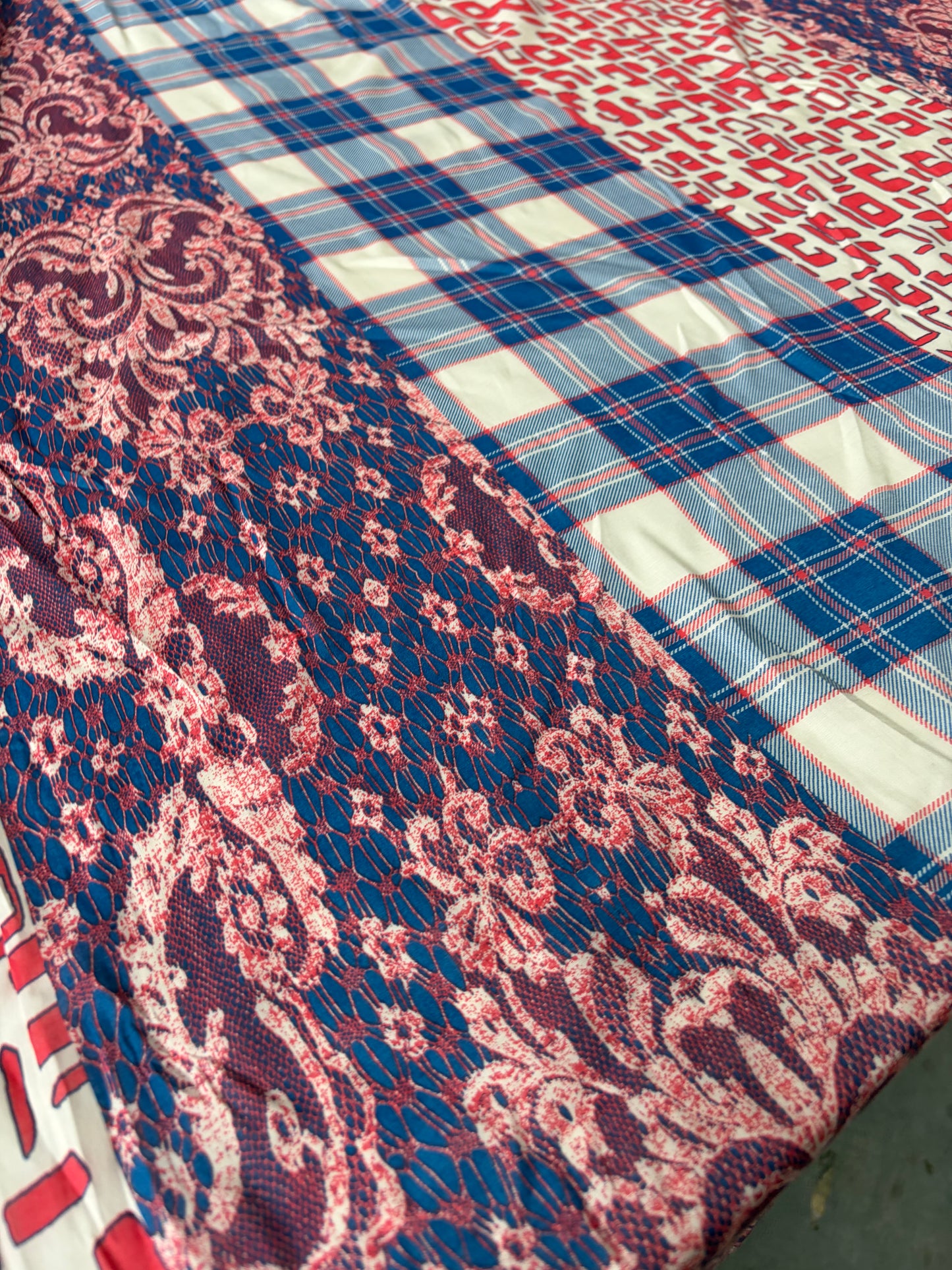 PAZZO 018 cotton voile striped patchwork print