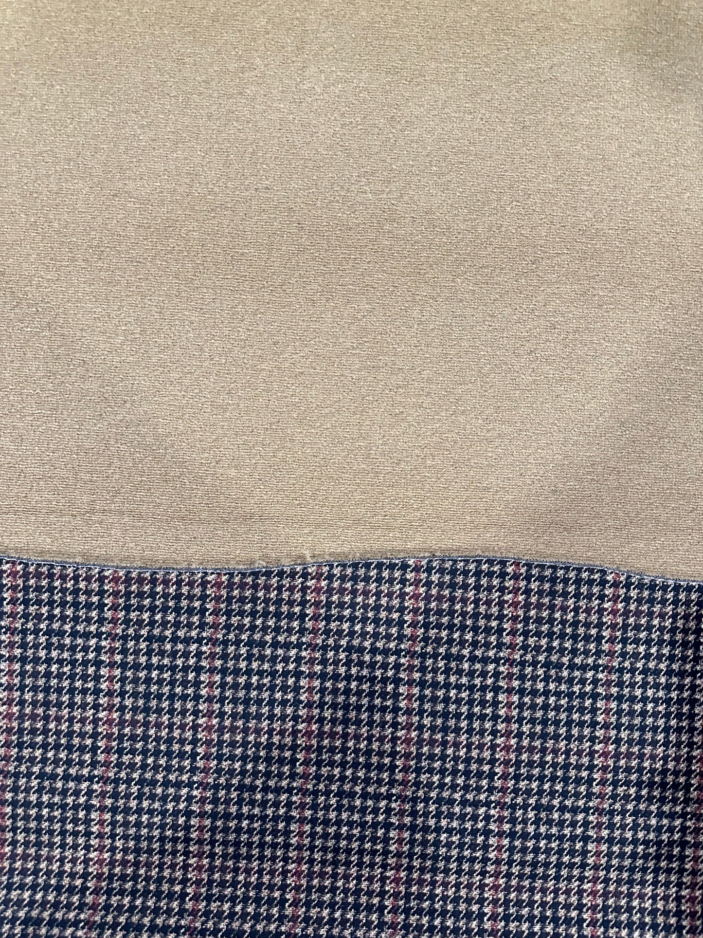 Flip Side 510 wool pied de poule brown camel double face camel