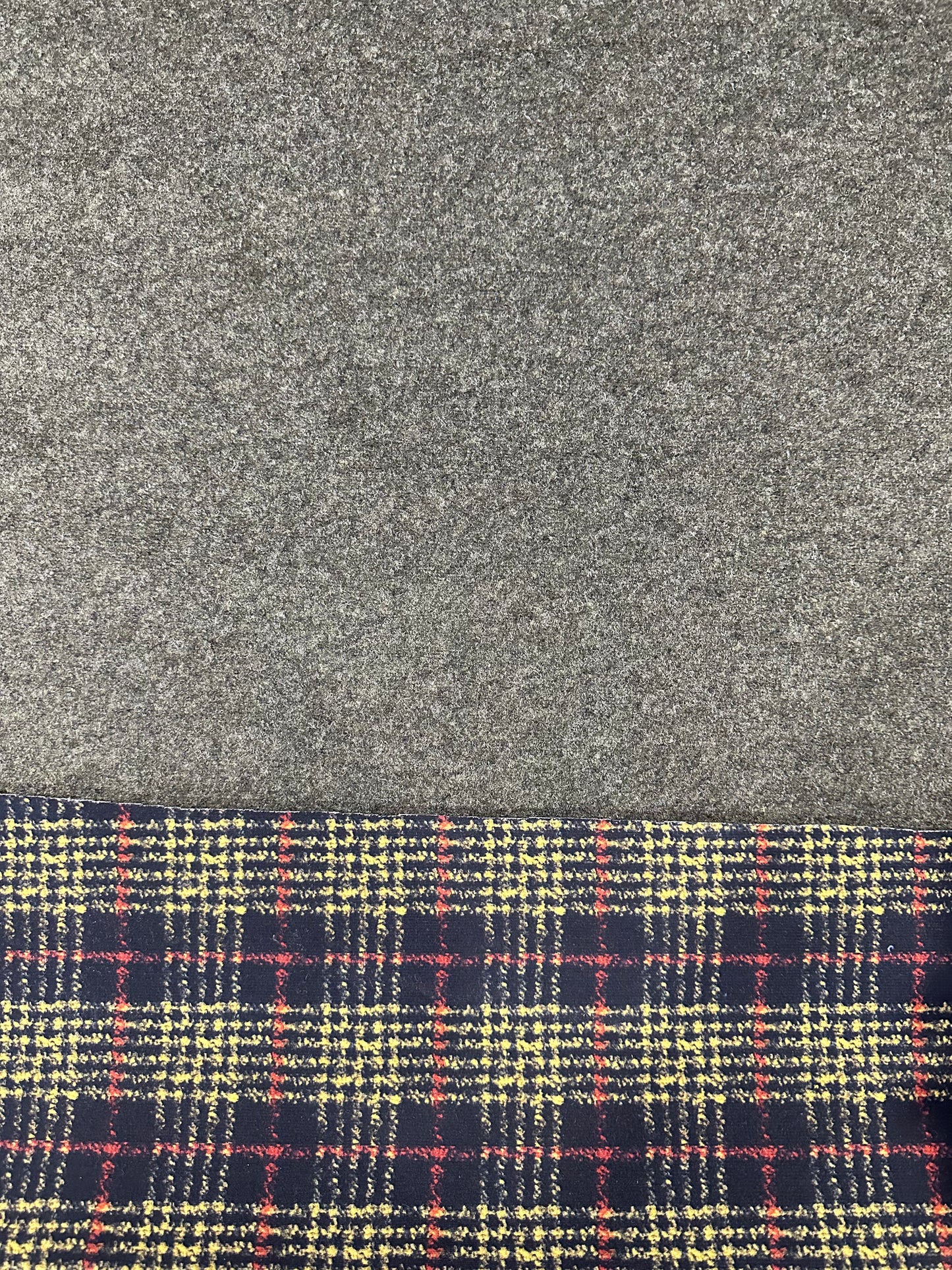 Flip side 535 red yellow black check double face moss green