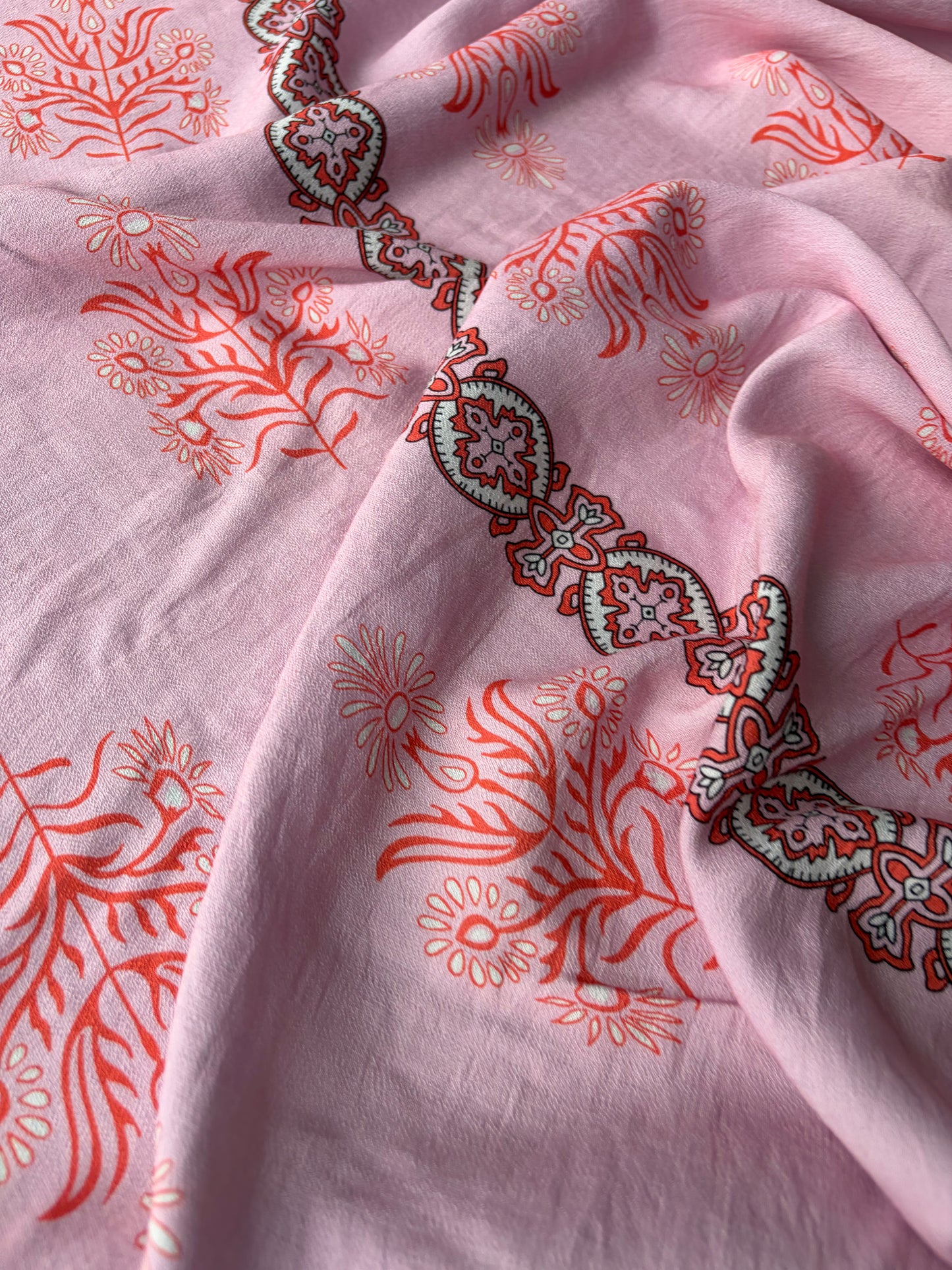 PAZZO 020 viscose crêpe pink striped print