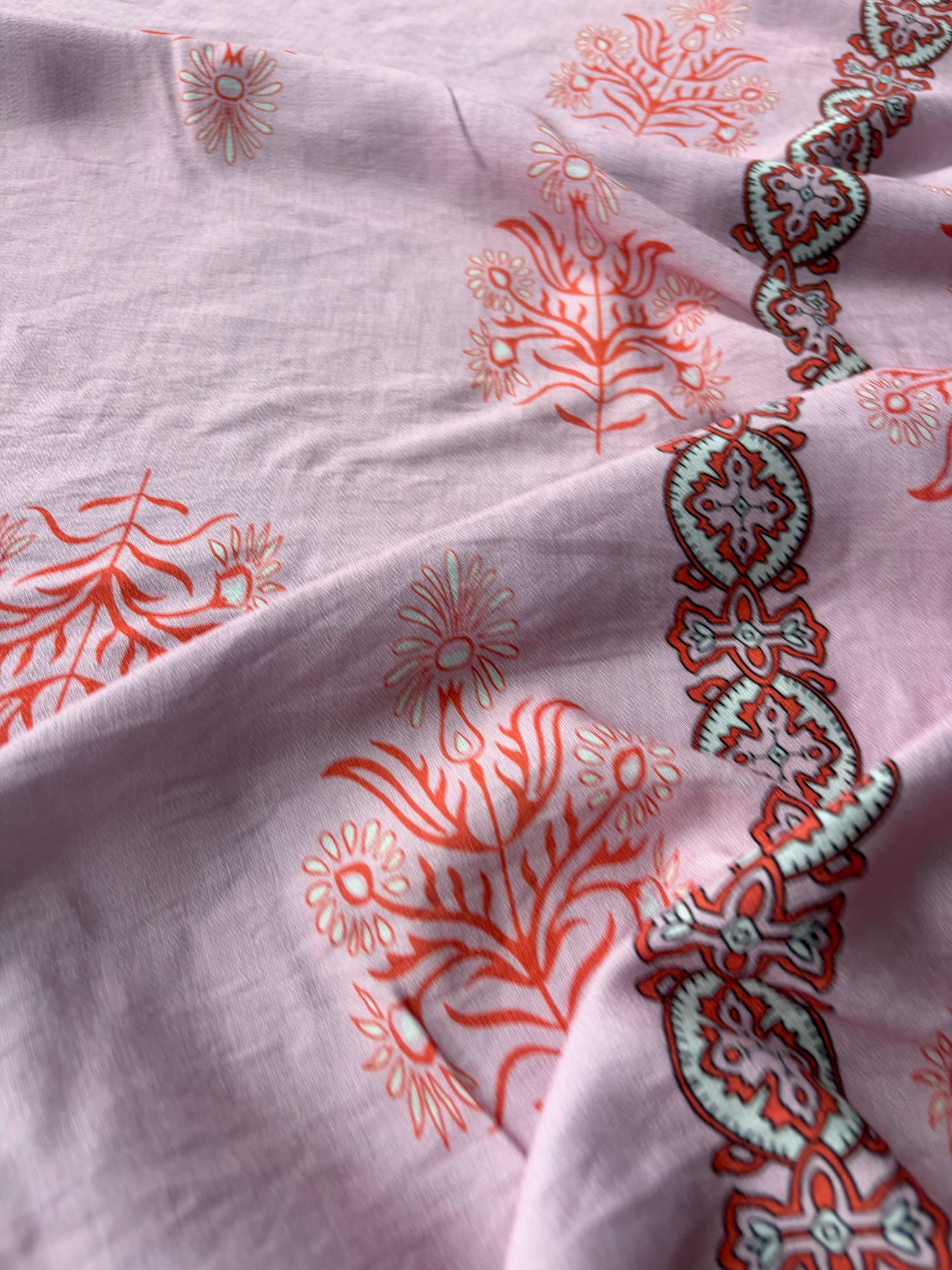 PAZZO 020 viscose crêpe pink striped print