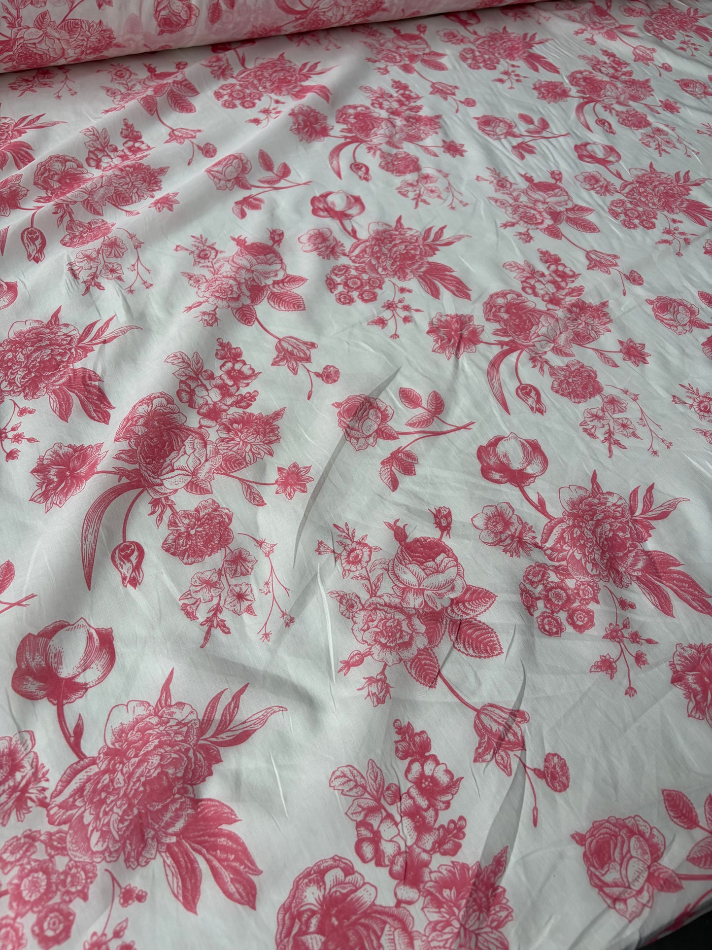 PAZZO 021 cotton voile pink flower print