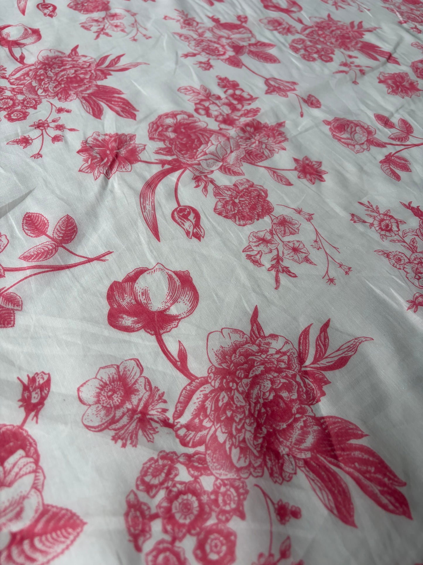 PAZZO 021 cotton voile pink flower print