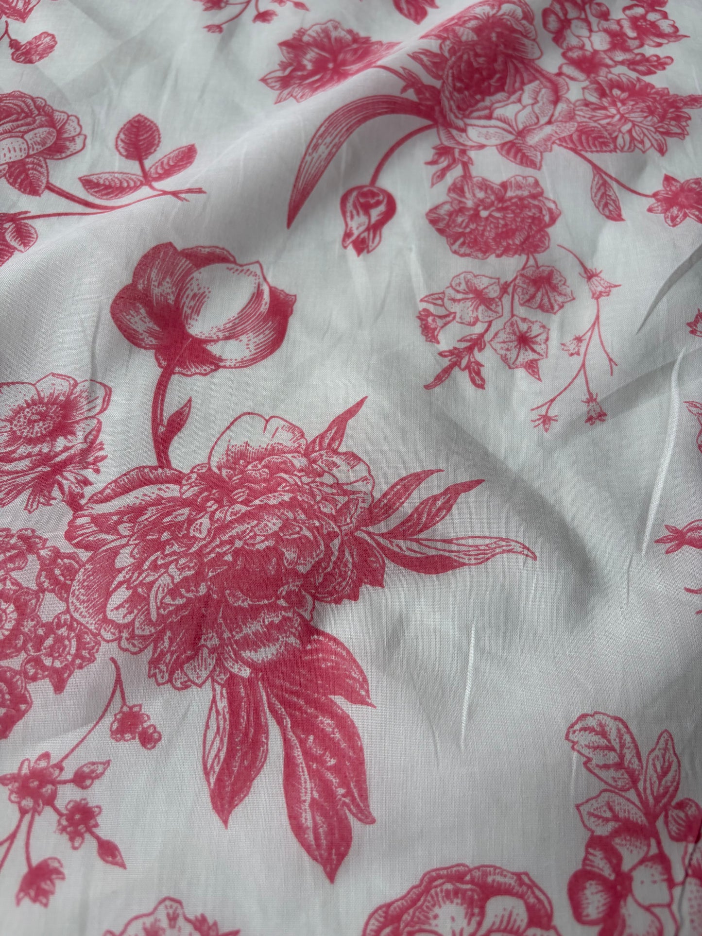 PAZZO 021 cotton voile pink flower print