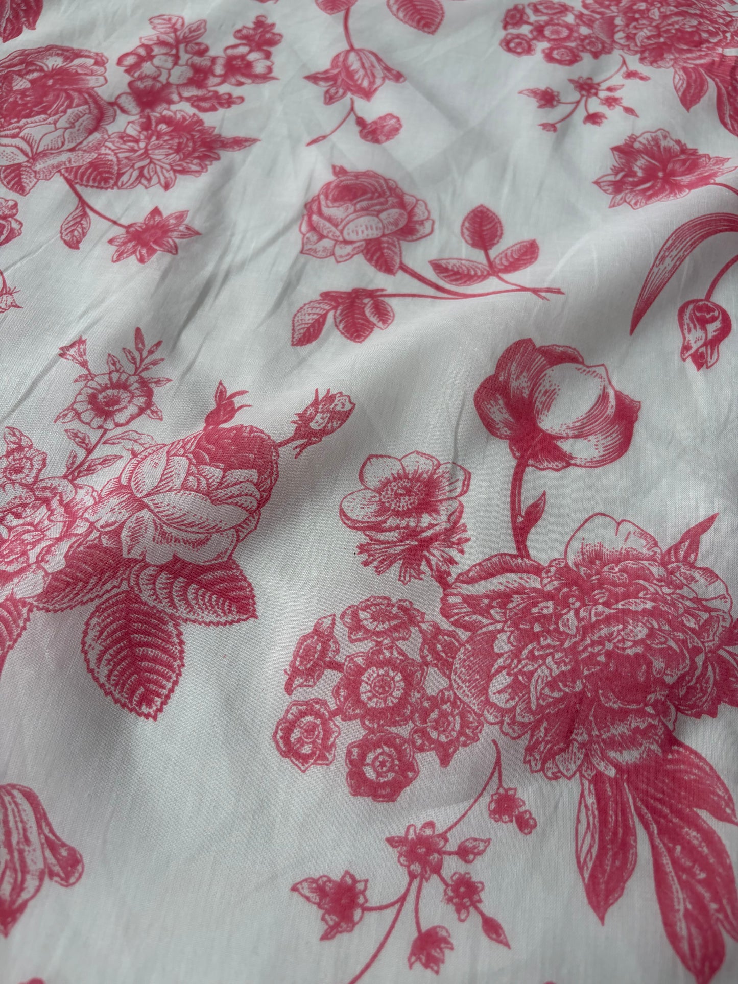 PAZZO 021 cotton voile pink flower print