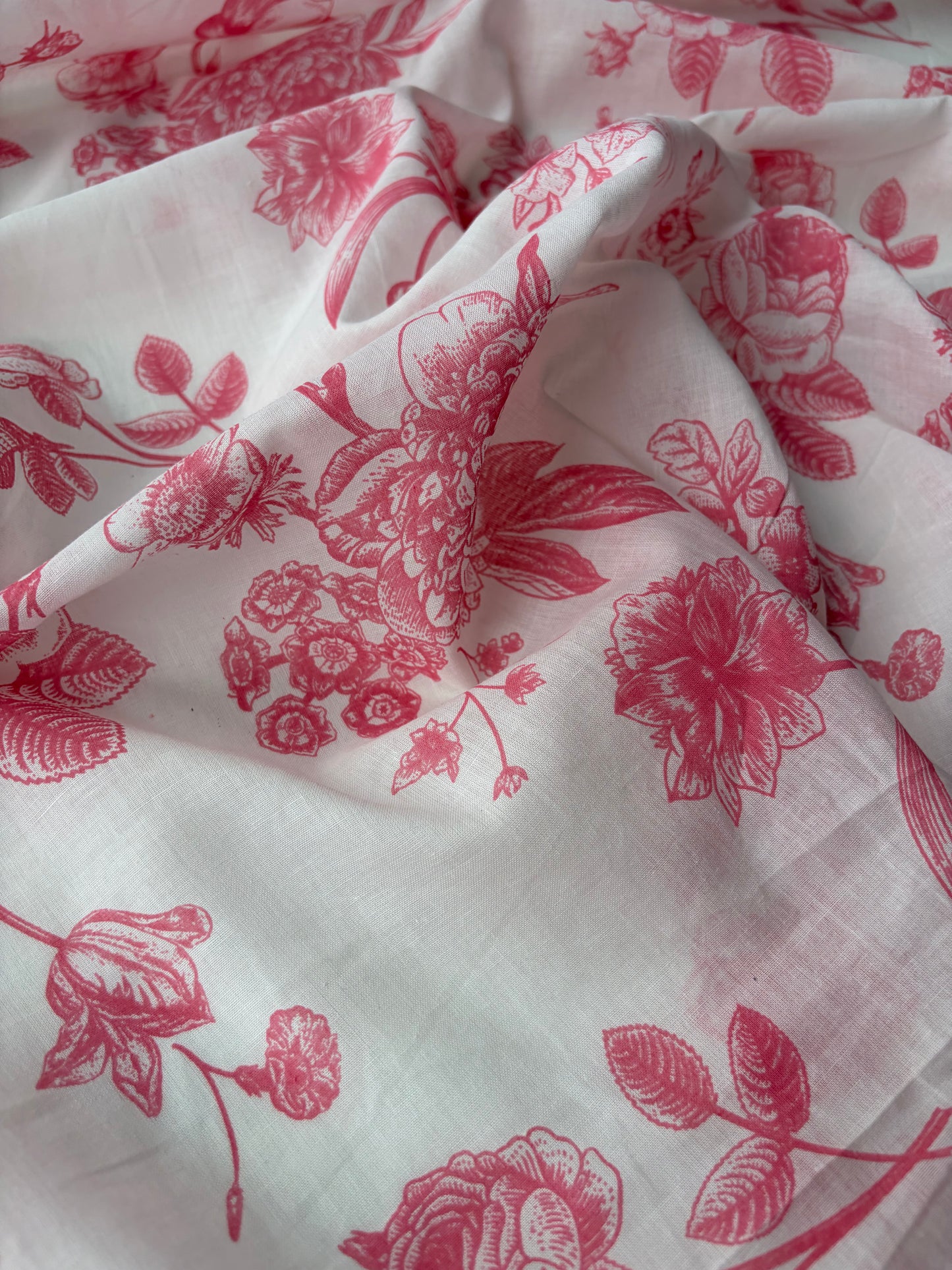 PAZZO 021 cotton voile pink flower print