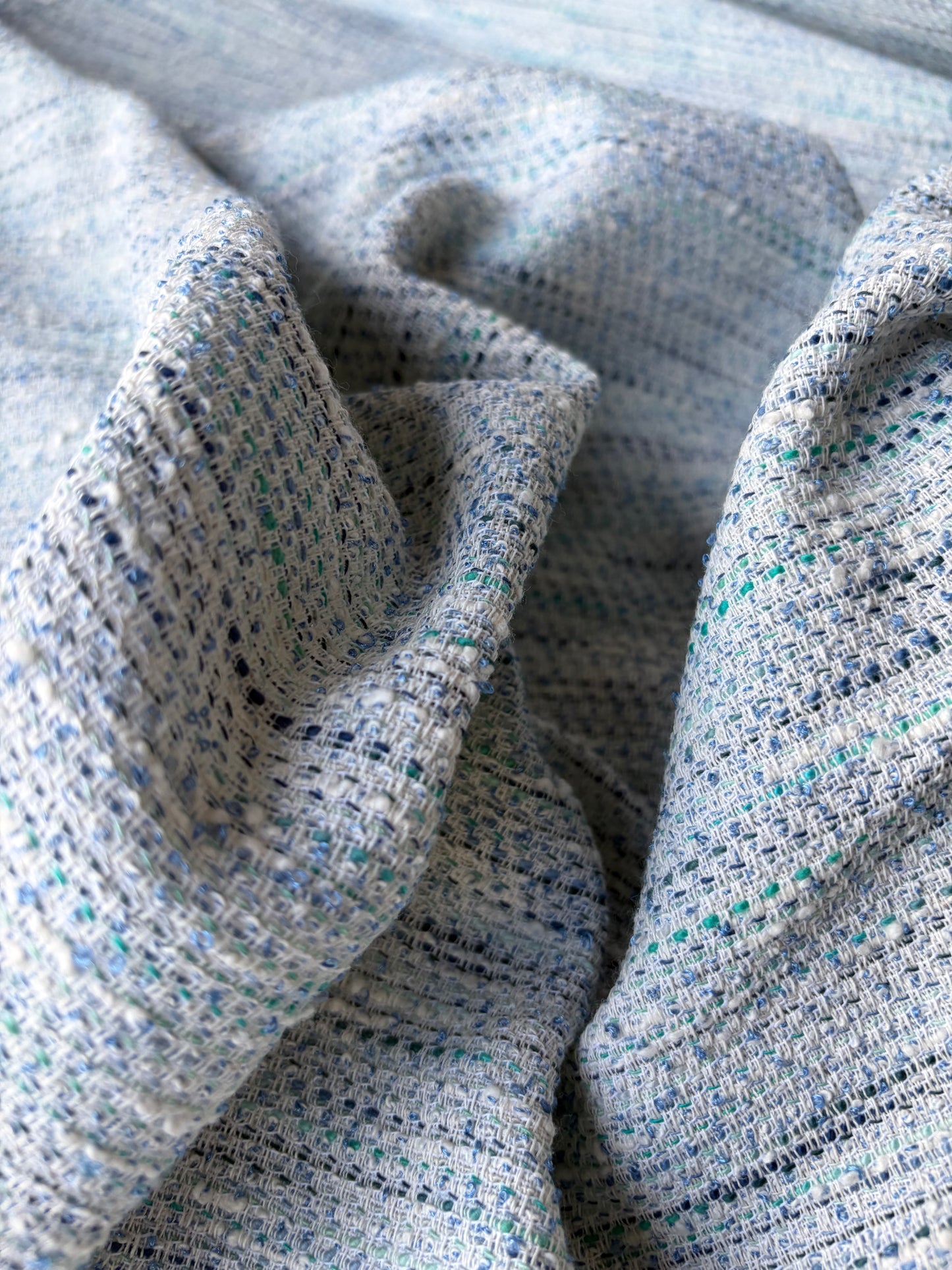 TOTO 023 cotton tweed Chanel style light blue