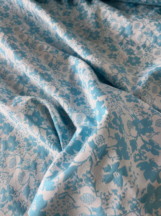 PC GARRY 009 jacquard turquoise flowers