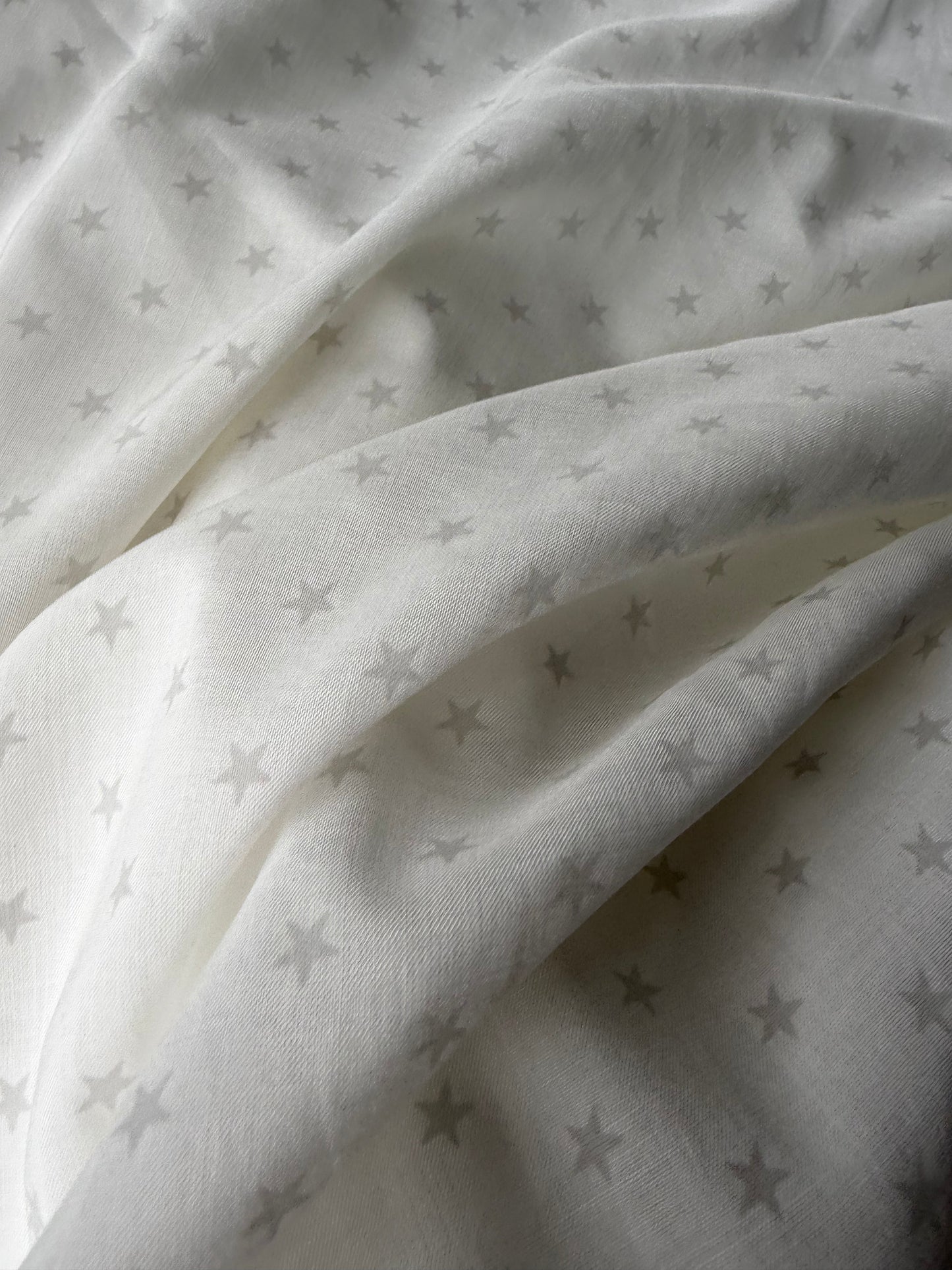PAZZO 022 cotton voile grey stars print