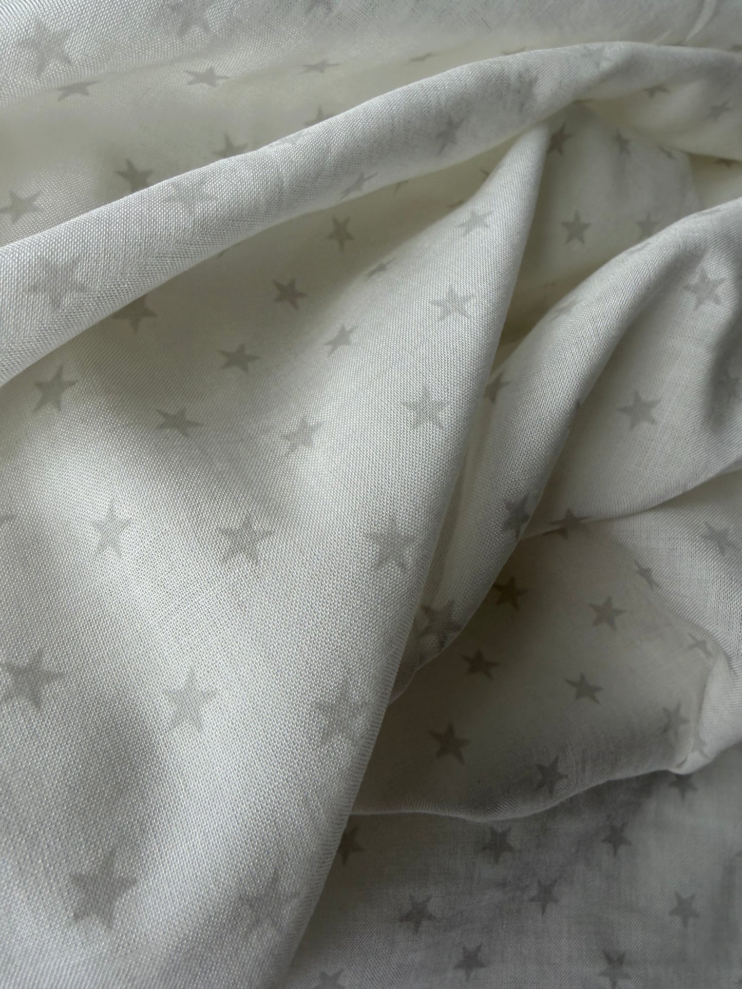 PAZZO 022 cotton voile grey stars print