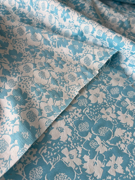 GARRY 009 jacquard turquoise flowers