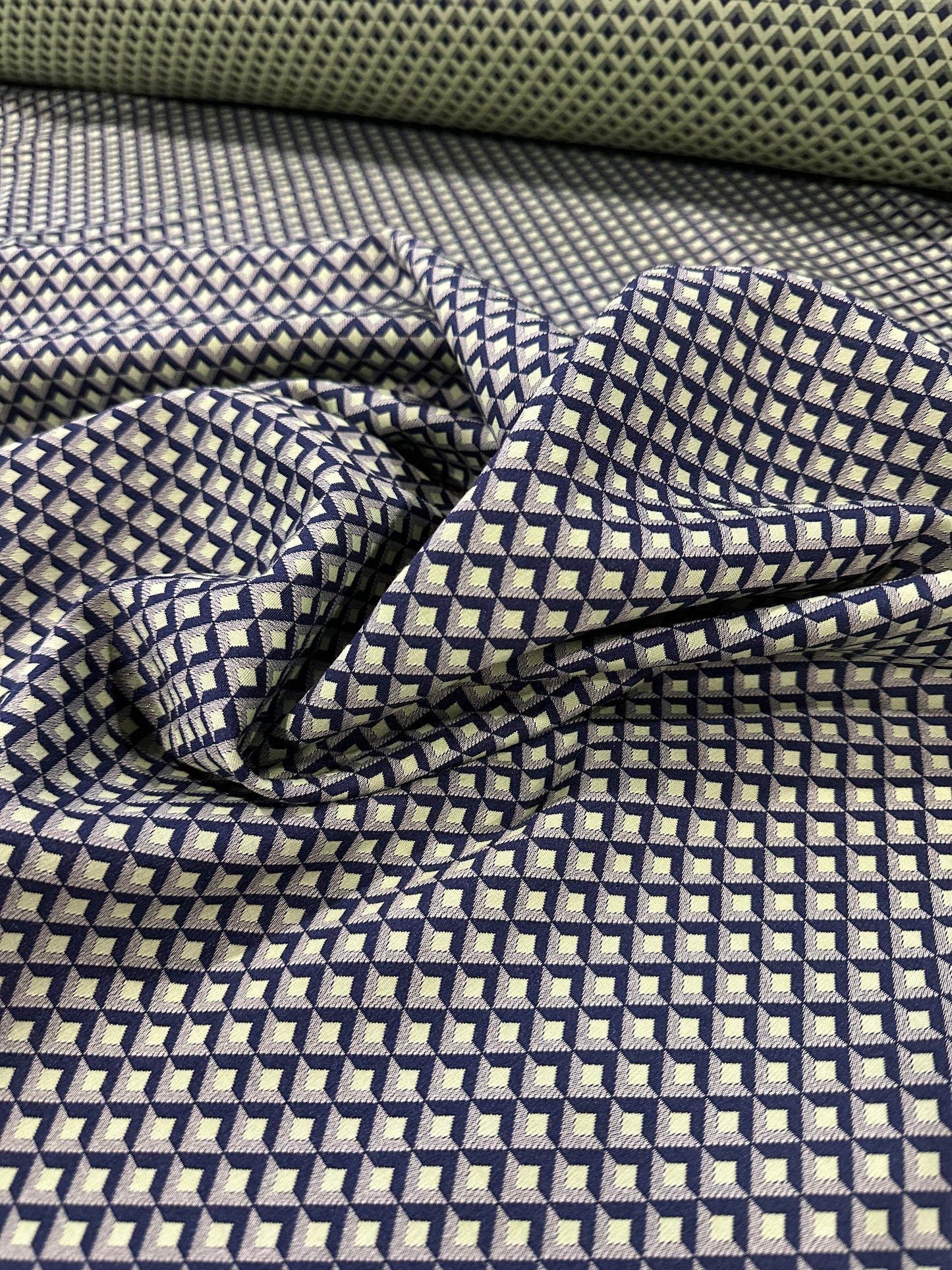 Jacques 115 jacquard geometrical design green/blue