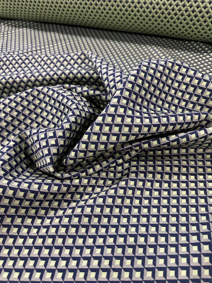 Jacques 115 jacquard geometrical design green/blue