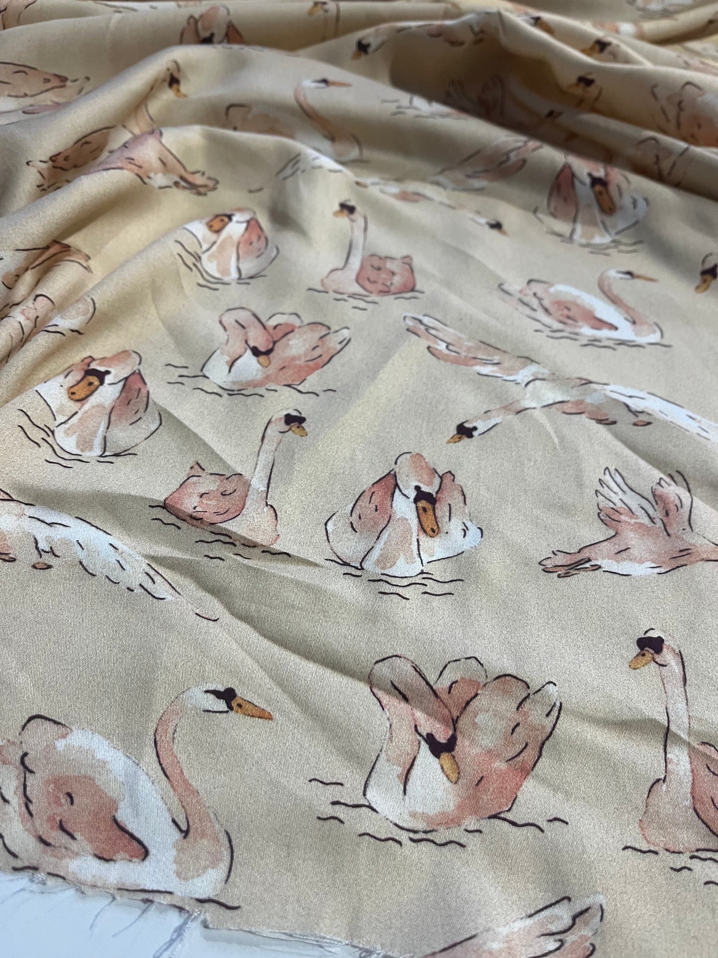 WALLY 050 viscose satin with conversational print