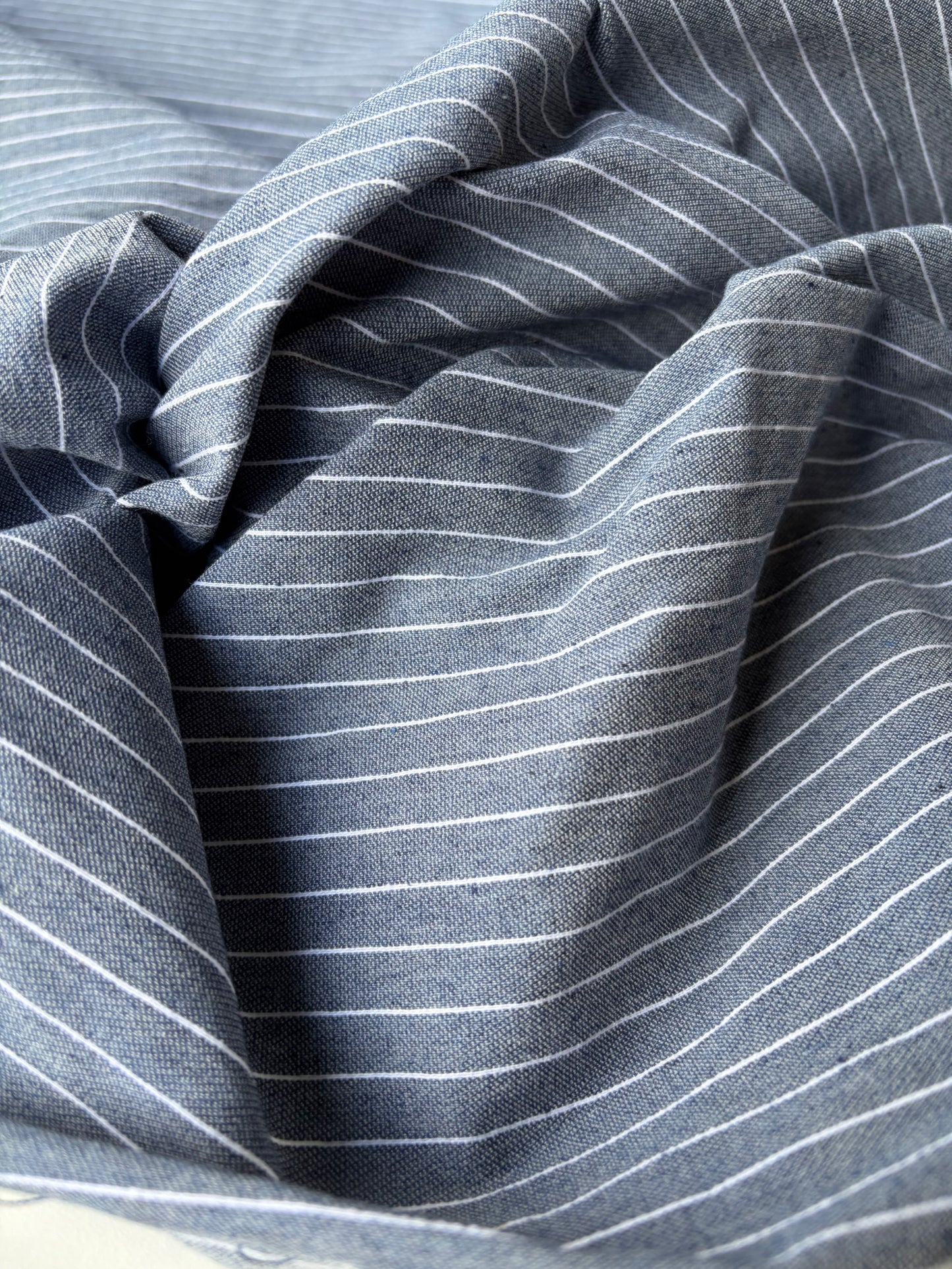 TOTO 026 cotton bengaline stripes jeans blue