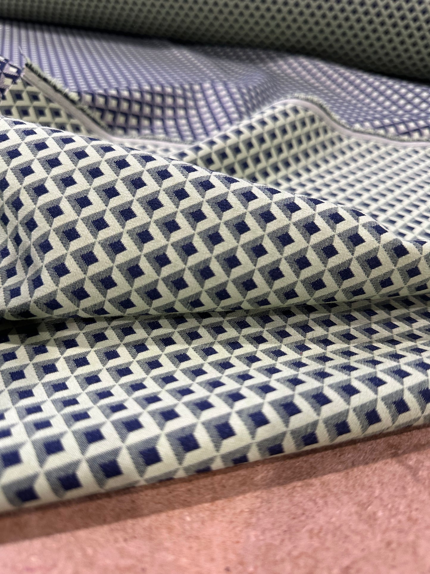 Jacques 115 jacquard geometrical design green/blue