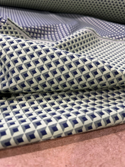 Jacques 115 jacquard geometrical design green/blue