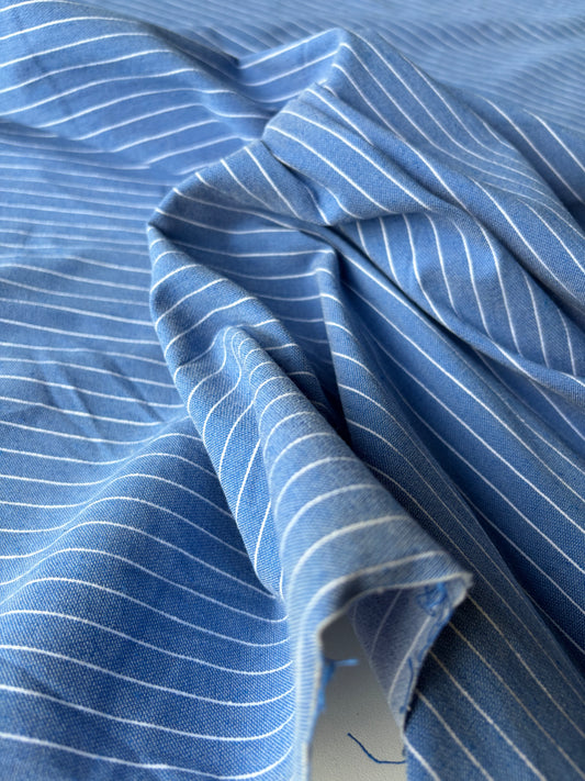TOTO 027 cotton bengaline stripes cobalt blue