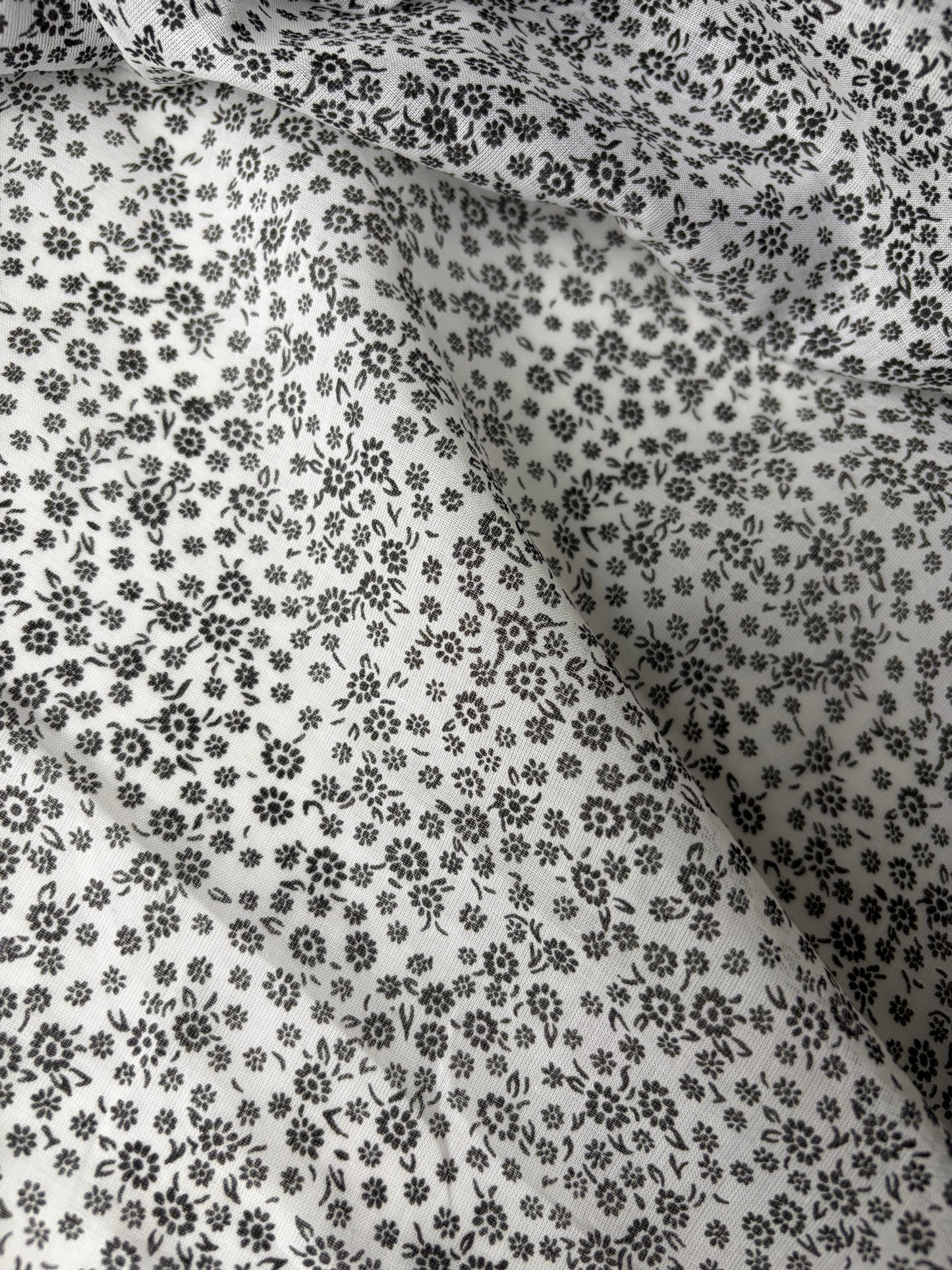 PAZZO 025 cotton voile mini black/white flowerprint