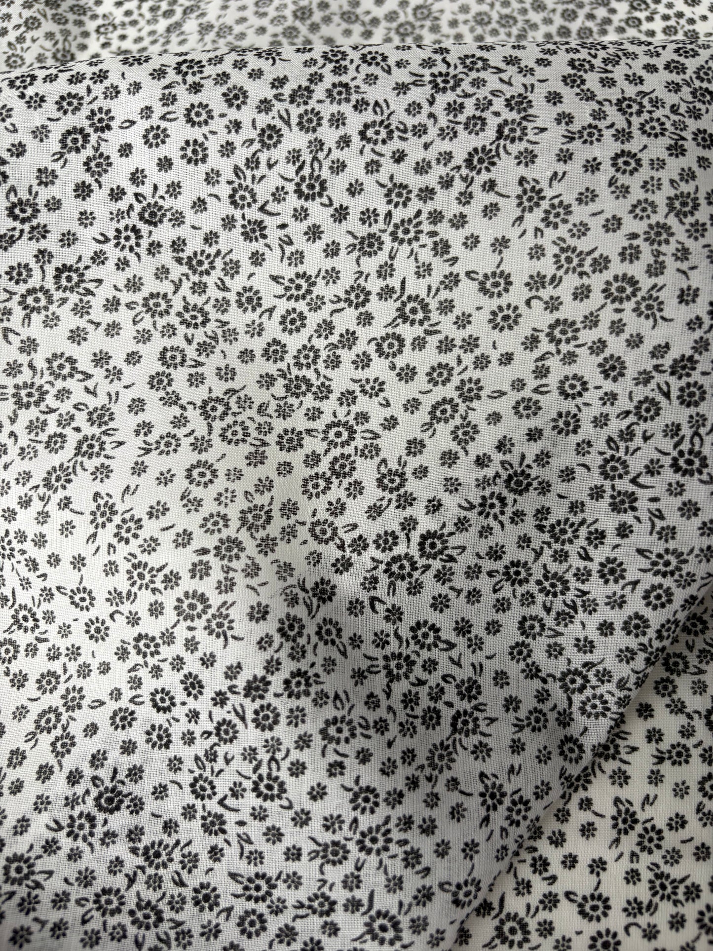 PAZZO 025 cotton voile mini black/white flowerprint