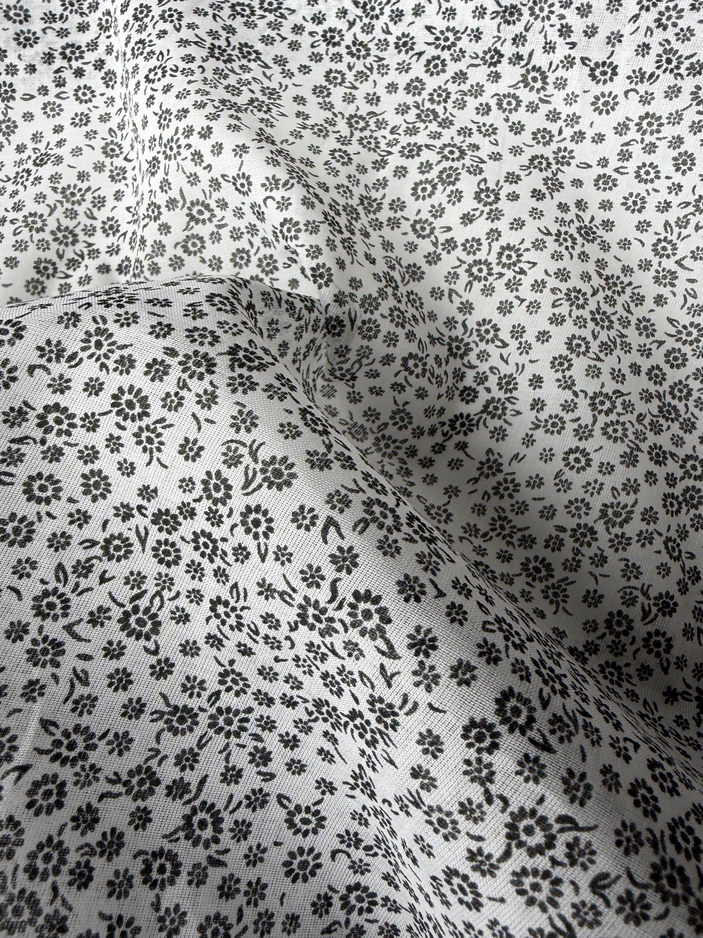 PAZZO 025 cotton voile mini black/white flowerprint